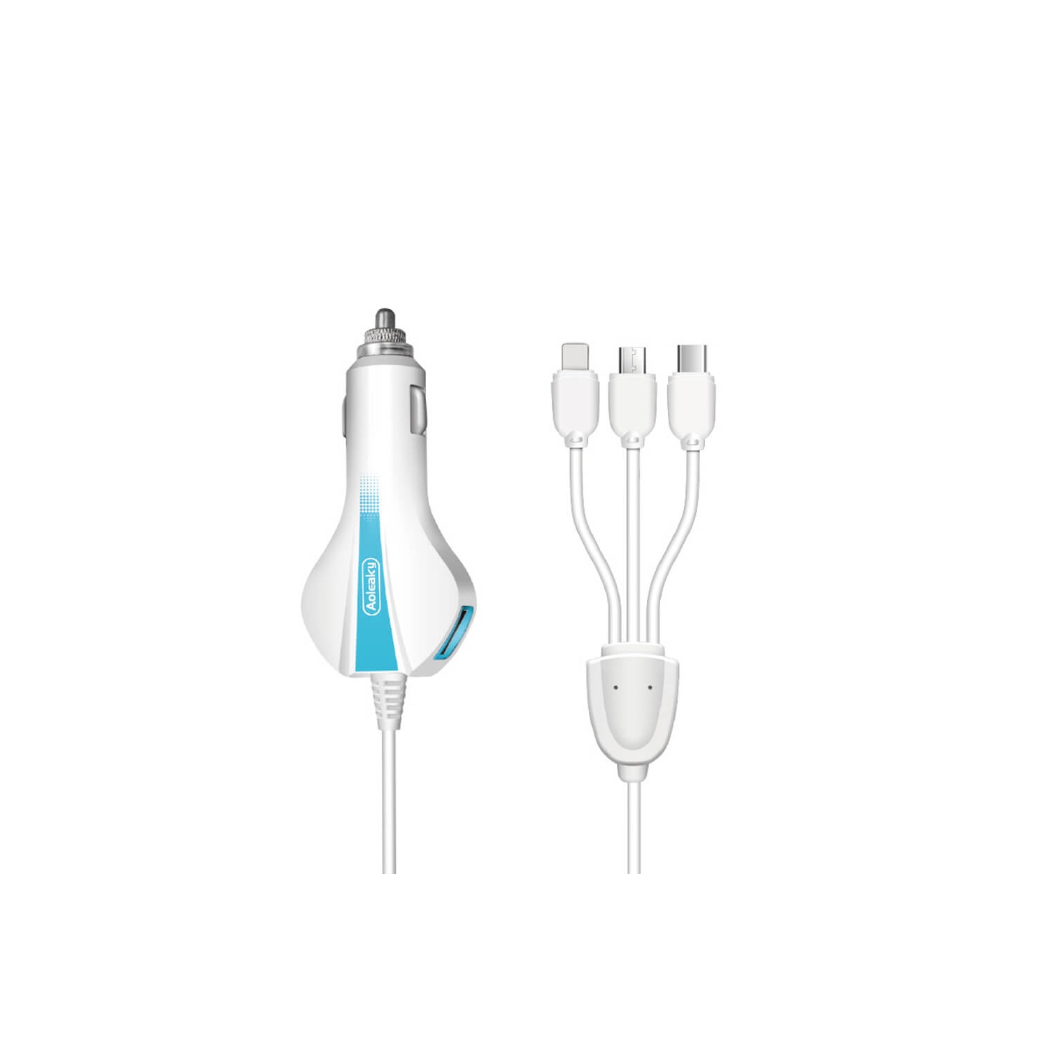 Chargeur universel pour l'auto à deux ports USB Fast charge One Drag Three de 5012 QC3,0 W d'Aolike