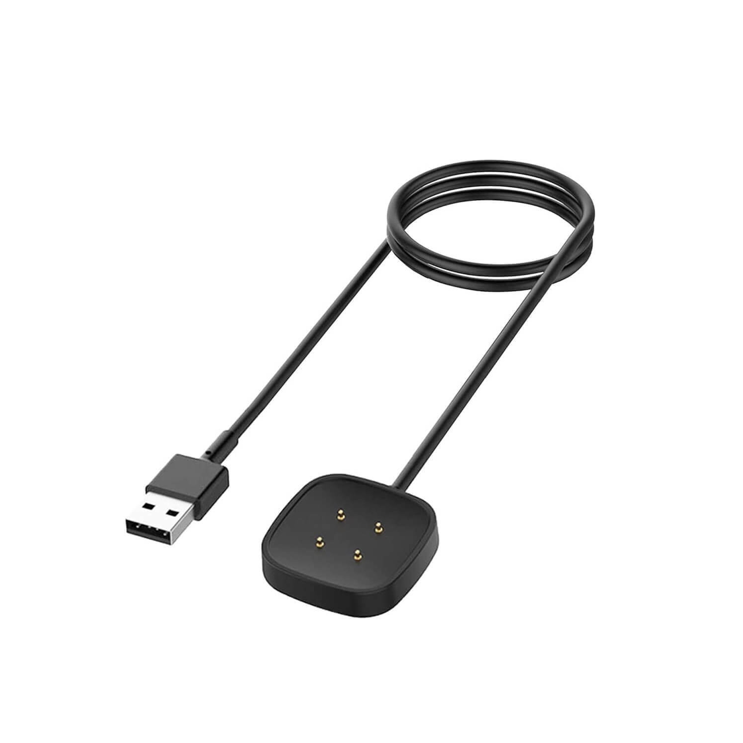 Charging Cable Compatible with Fitbit Versa 4/Versa 3/Sense 2/Sense Smartwatch, Magnetic Portable USB Charger Cable Dock Cable Cord 1M, Black