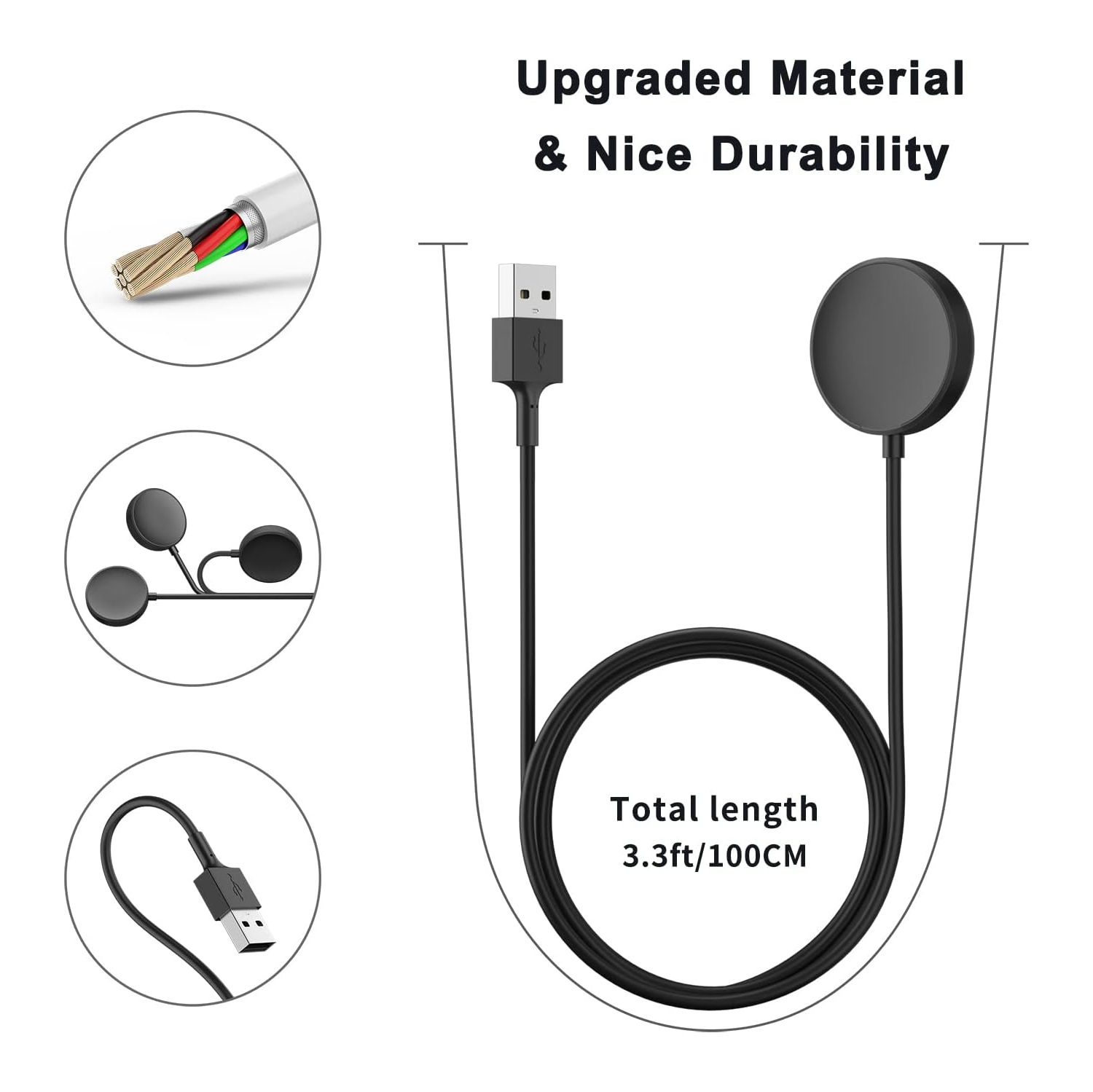 Câble de chargement pour Samsung Galaxy Watch 6/6 Classic/5/5 Pro, Galaxy Watch 4/3/Active 2/Active, câble de chargement USB de rechange socle de