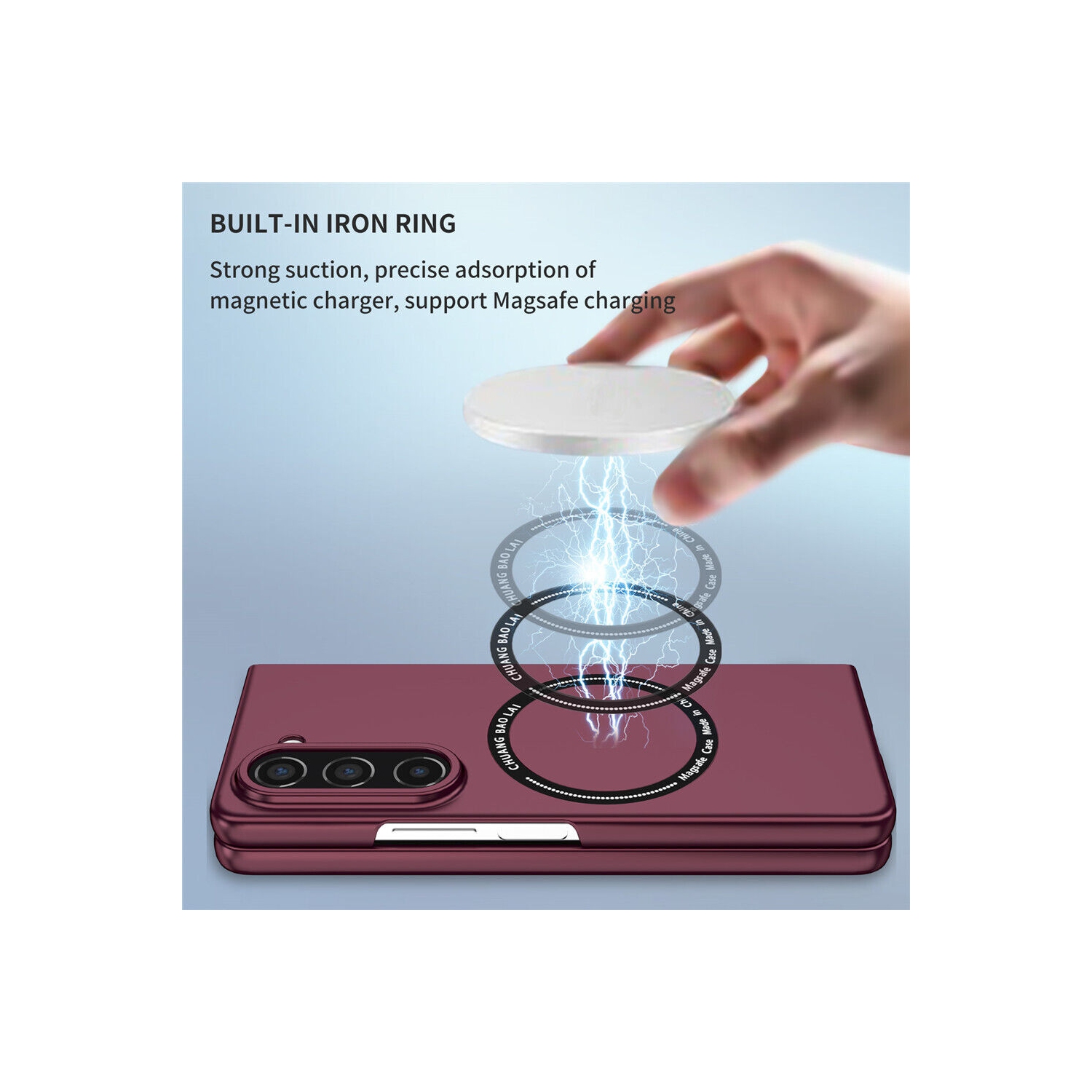 SuperShield Magnetic Phone Case for Samsung Galaxy Z Fold5 5G Compatible with Magsafe, Military-Grade Shockproof Case with Built-in Magnet Circle -