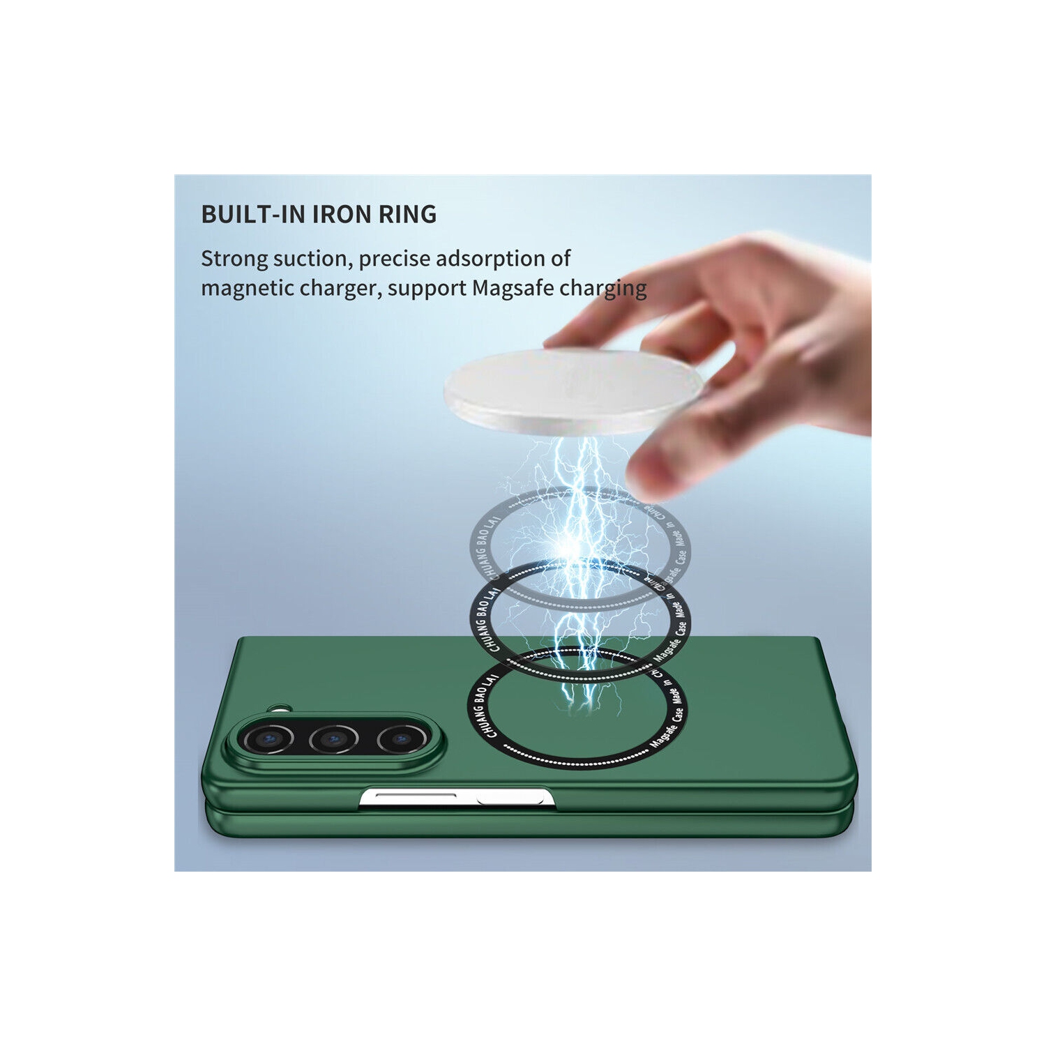 Étui magnétique SuperShield pour Galaxy Z Fold5 5G de Samsung compatible avec MagSafe, étui antichoc de qualité militaire et cercle magnétique