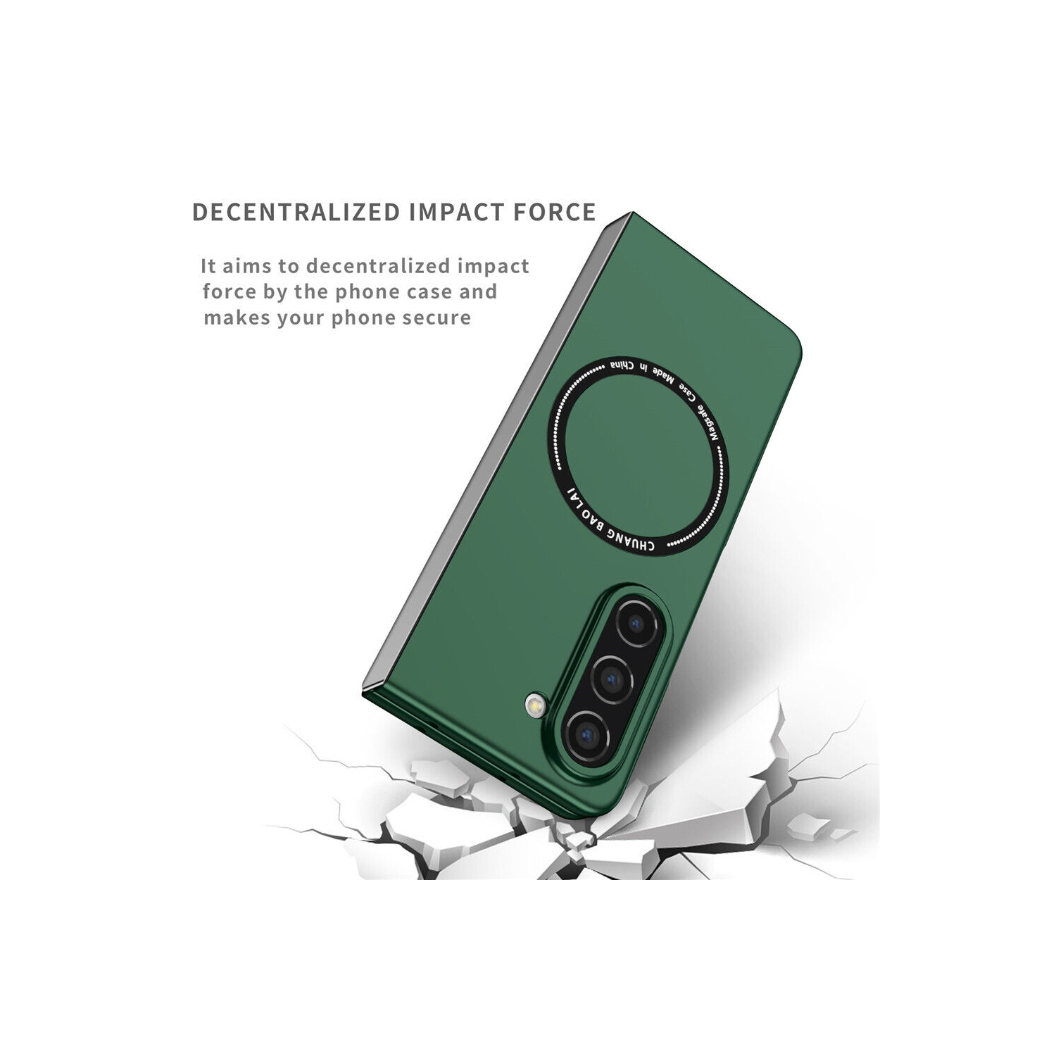 Étui magnétique SuperShield pour Galaxy Z Fold5 5G de Samsung compatible avec MagSafe, étui antichoc de qualité militaire et cercle magnétique