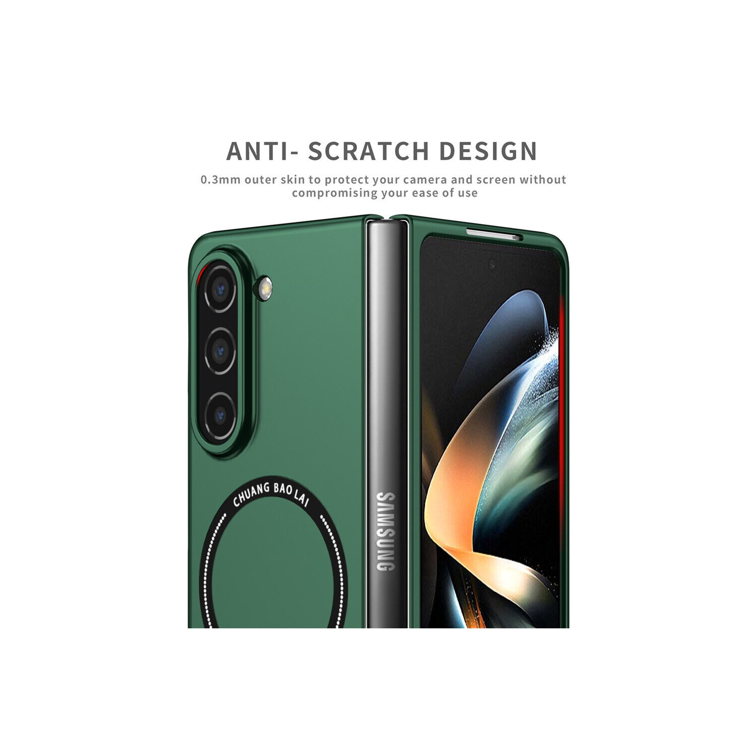 Étui magnétique SuperShield pour Galaxy Z Fold5 5G de Samsung compatible avec MagSafe, étui antichoc de qualité militaire et cercle magnétique