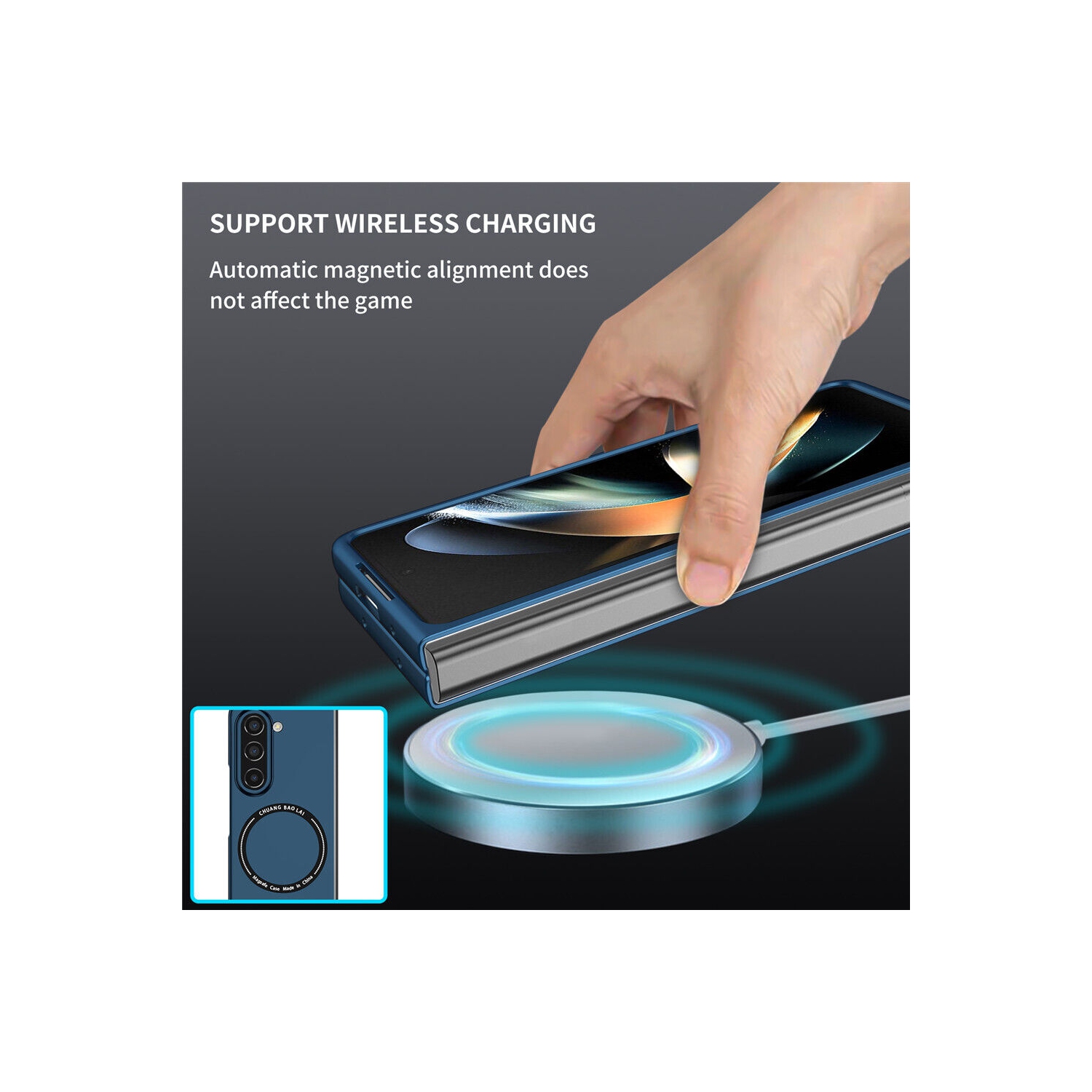 Étui magnétique SuperShield pour Galaxy Z Fold5 5G de Samsung compatible avec MagSafe, étui antichoc de qualité militaire et cercle magnétique