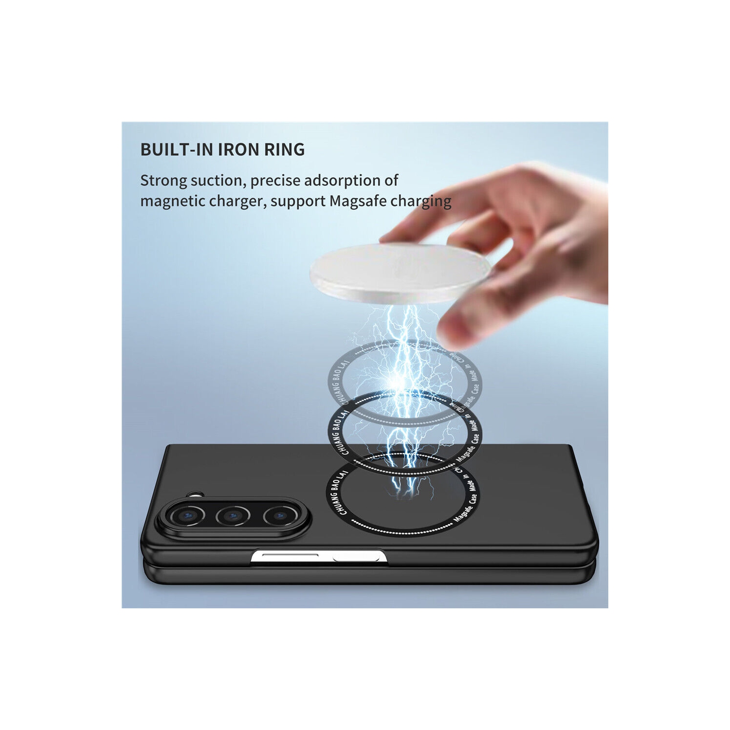 SuperShield Magnetic Phone Case for Samsung Galaxy Z Fold5 5G Compatible with Magsafe, Military-Grade Shockproof Case with Built-in Magnet Circle -