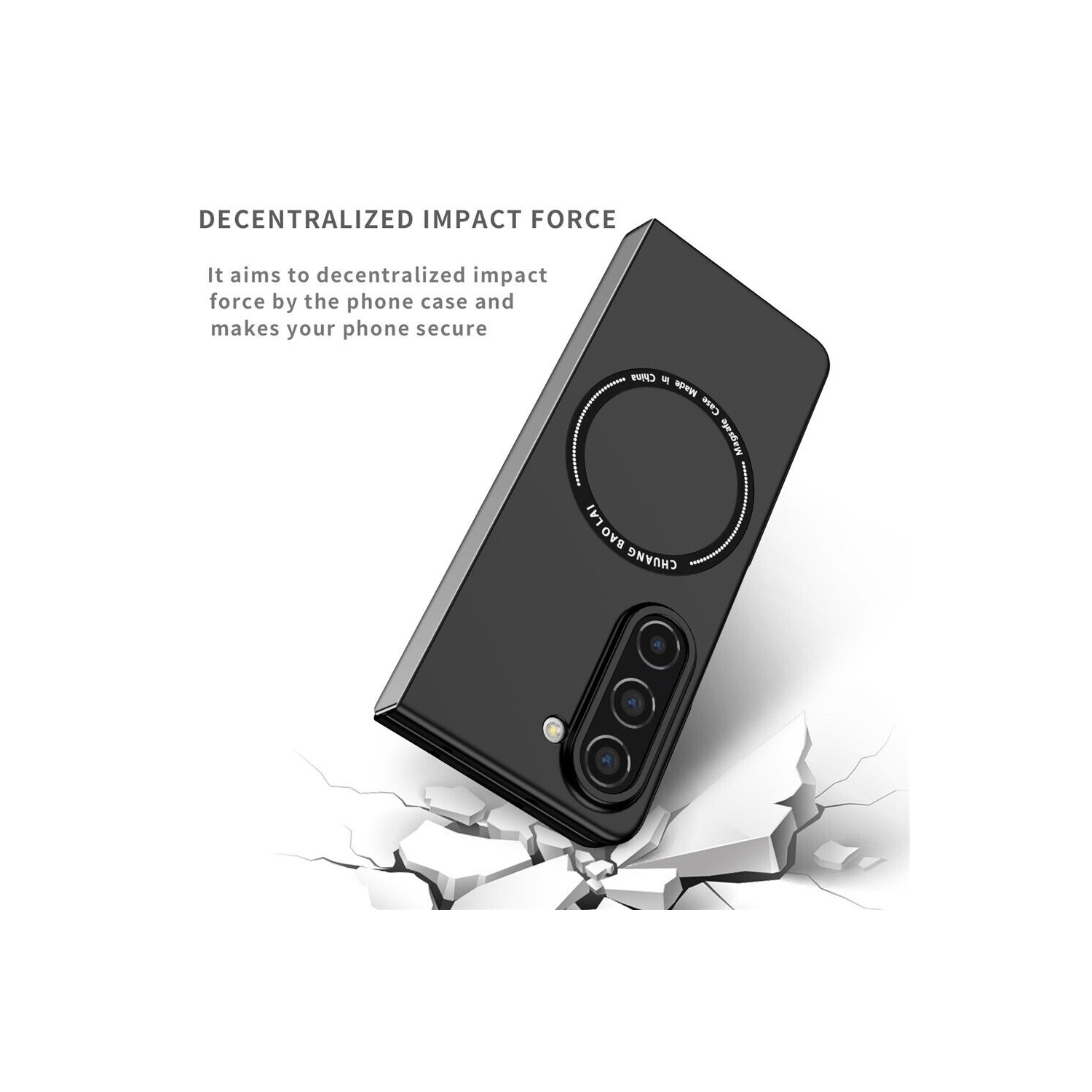 SuperShield Magnetic Phone Case for Samsung Galaxy Z Fold5 5G Compatible with Magsafe, Military-Grade Shockproof Case with Built-in Magnet Circle -