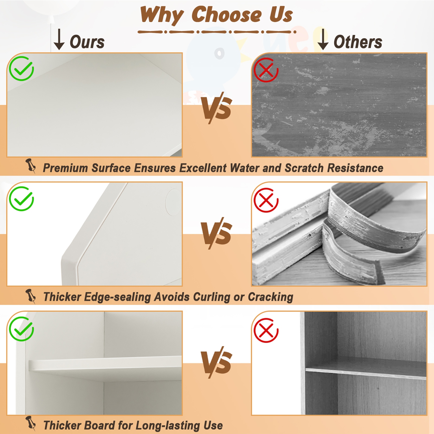 Gymax 3-Drawer Dresser 44'' Tall Wood Storage Organizer Chest w/ 2 Open Shelves White