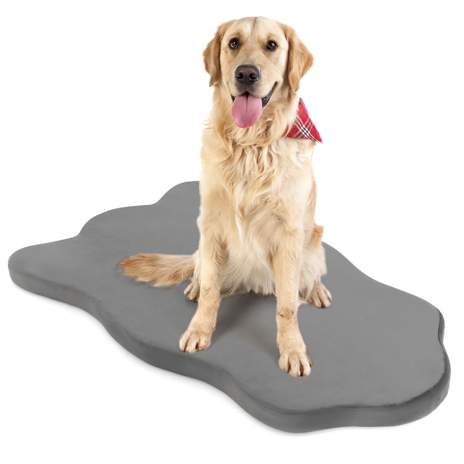 Gymax Dog Sleeping Mat Waterproof Dog Crate Pad Bed Mat with Memory Foam Support