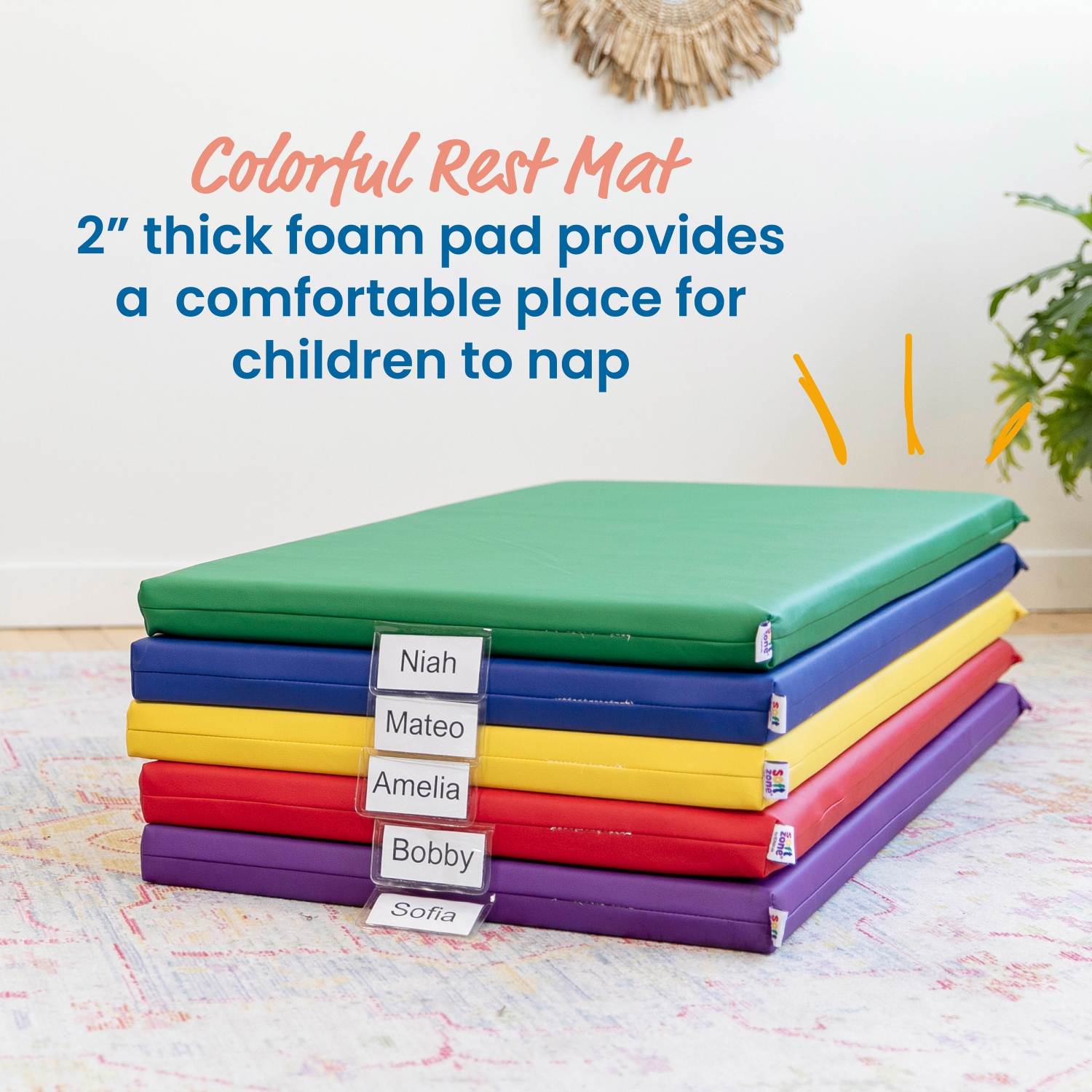Rainbow Rest Mat, 2in, Sleeping Pad, 5-Piece