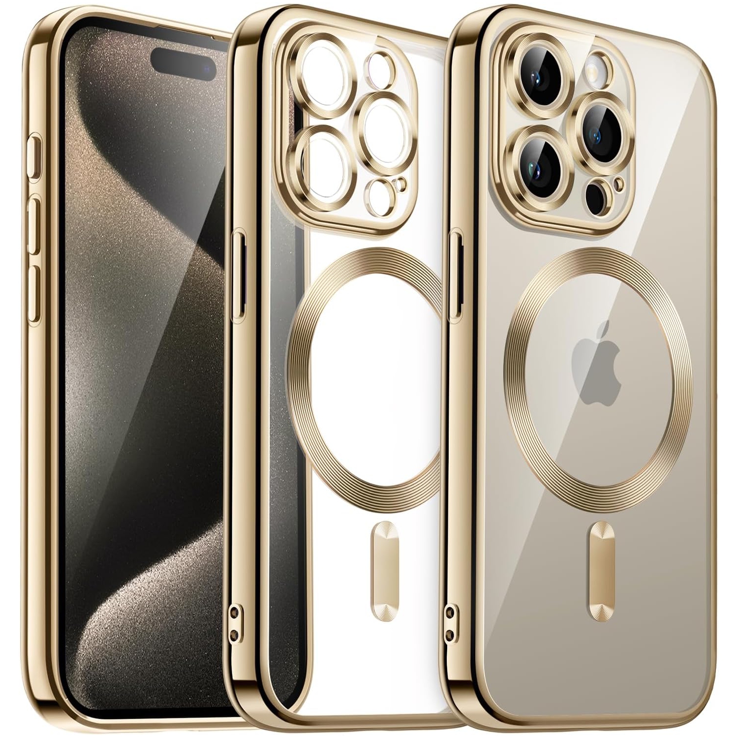 Étui rigide ajusté d'Apple avec MagSafe de Supershield pour iPhone 15 Pro - Doré