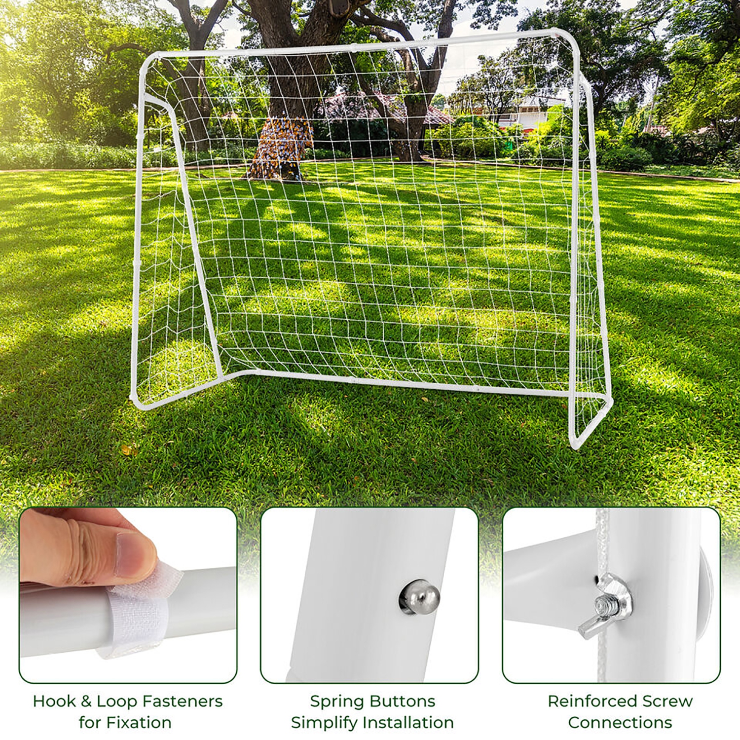 Gymax 5FT x 7FT Soccer Goal W/All-weather Net for Kids Backyard Training Fast Set-Up