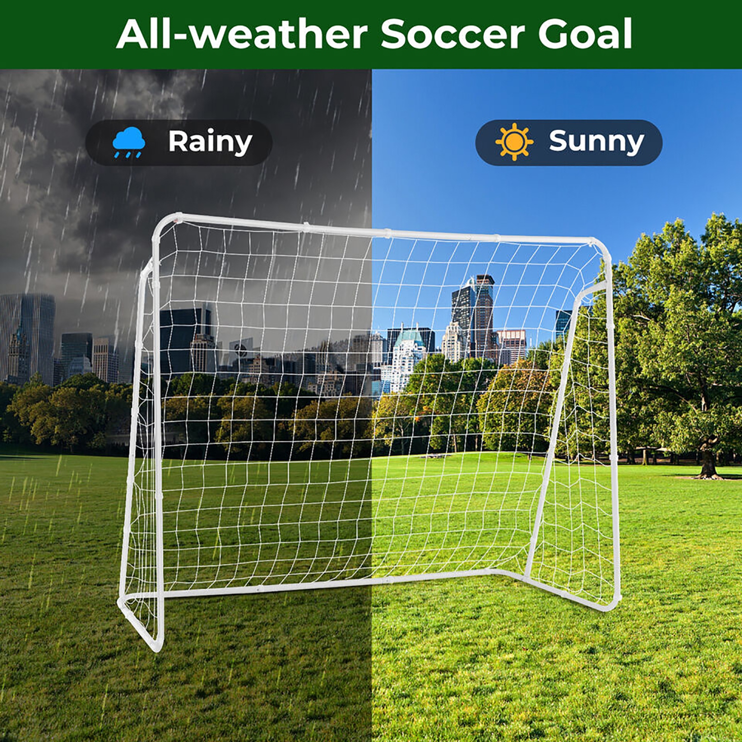 Gymax 5FT x 7FT Soccer Goal W/All-weather Net for Kids Backyard Training Fast Set-Up
