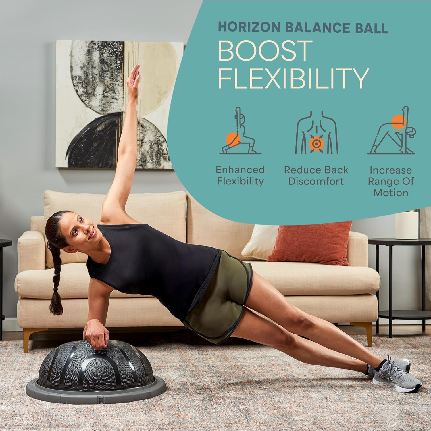 LifePro Half Exercise Ball Trainer: Balance Ball for Exercise, Stability Ball Trainer - Full Body Workout, Physical Therapy - Half Exercise Ball for