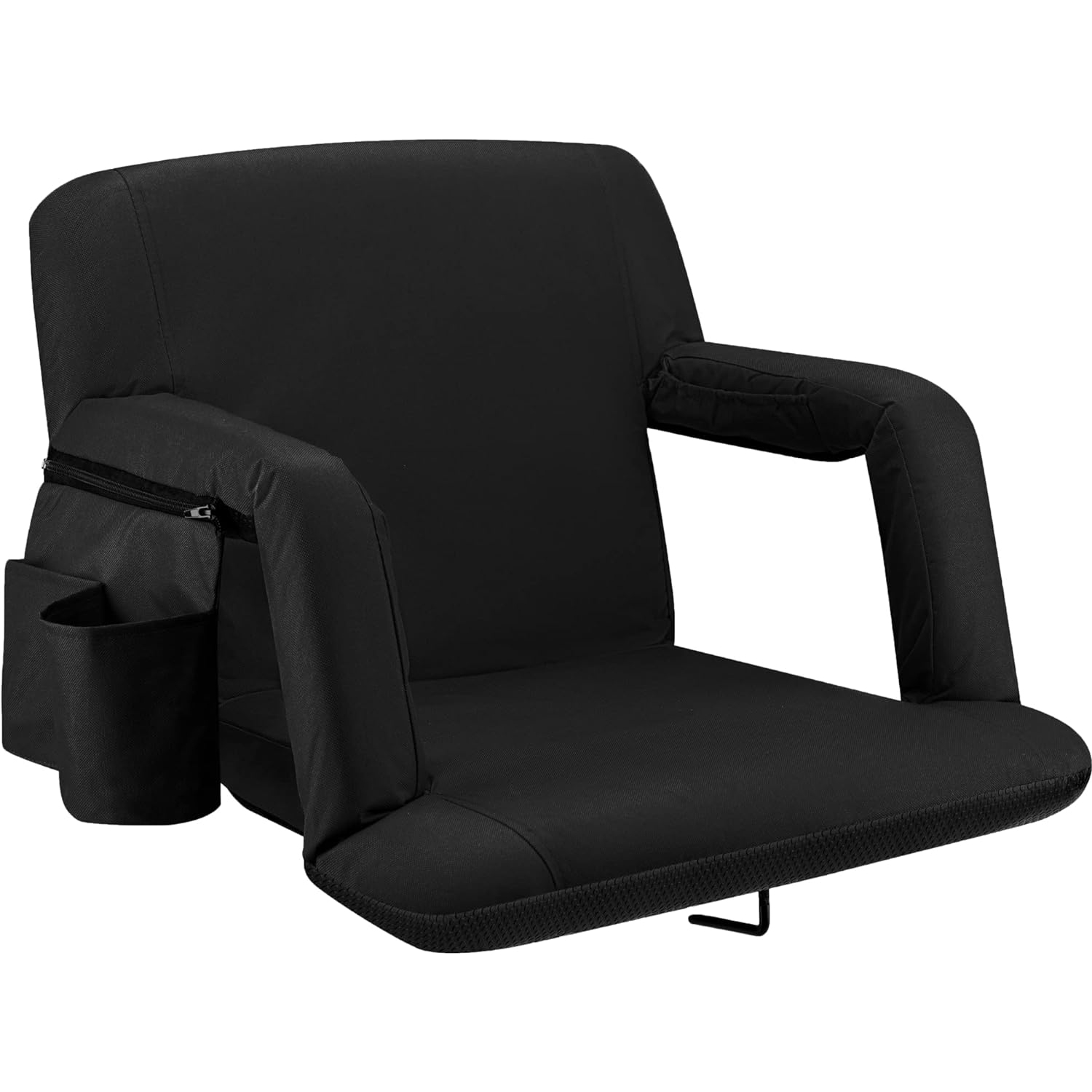 Alpcour Wide Reclining Stadium Seat - Waterproof, Extra Thick Padding - Black