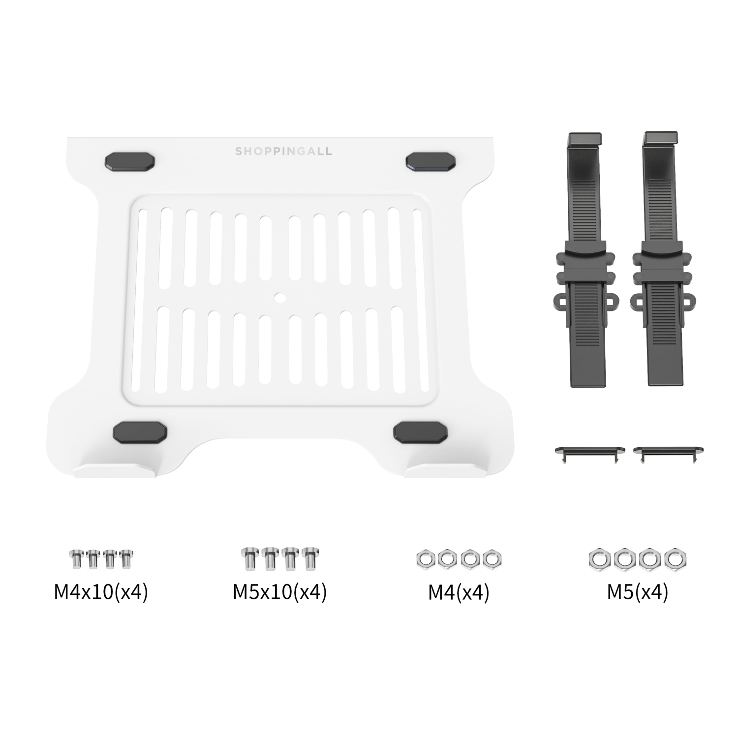 SHOPPINGALL Laptop Mount Tray for Monitor Arms and Stands | Notebook Arm Mount Tray Fits 75 x 75 and 100 x 100 VESA Mount Holes Fully Secures Laptop