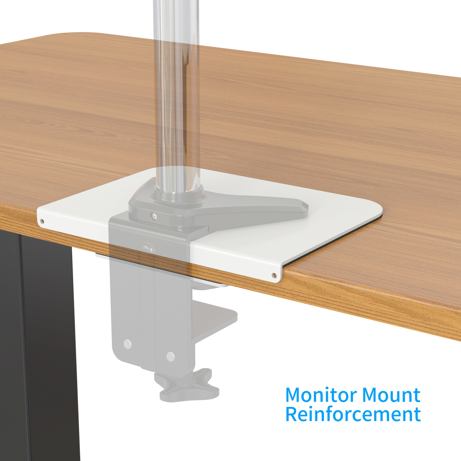 SHOPPINGALL Pack of 2 Steel Desk Reinforcement Plate for Fragile Tabletop, Compatible with Most Monitor Mounts - SA-A83-WHITE