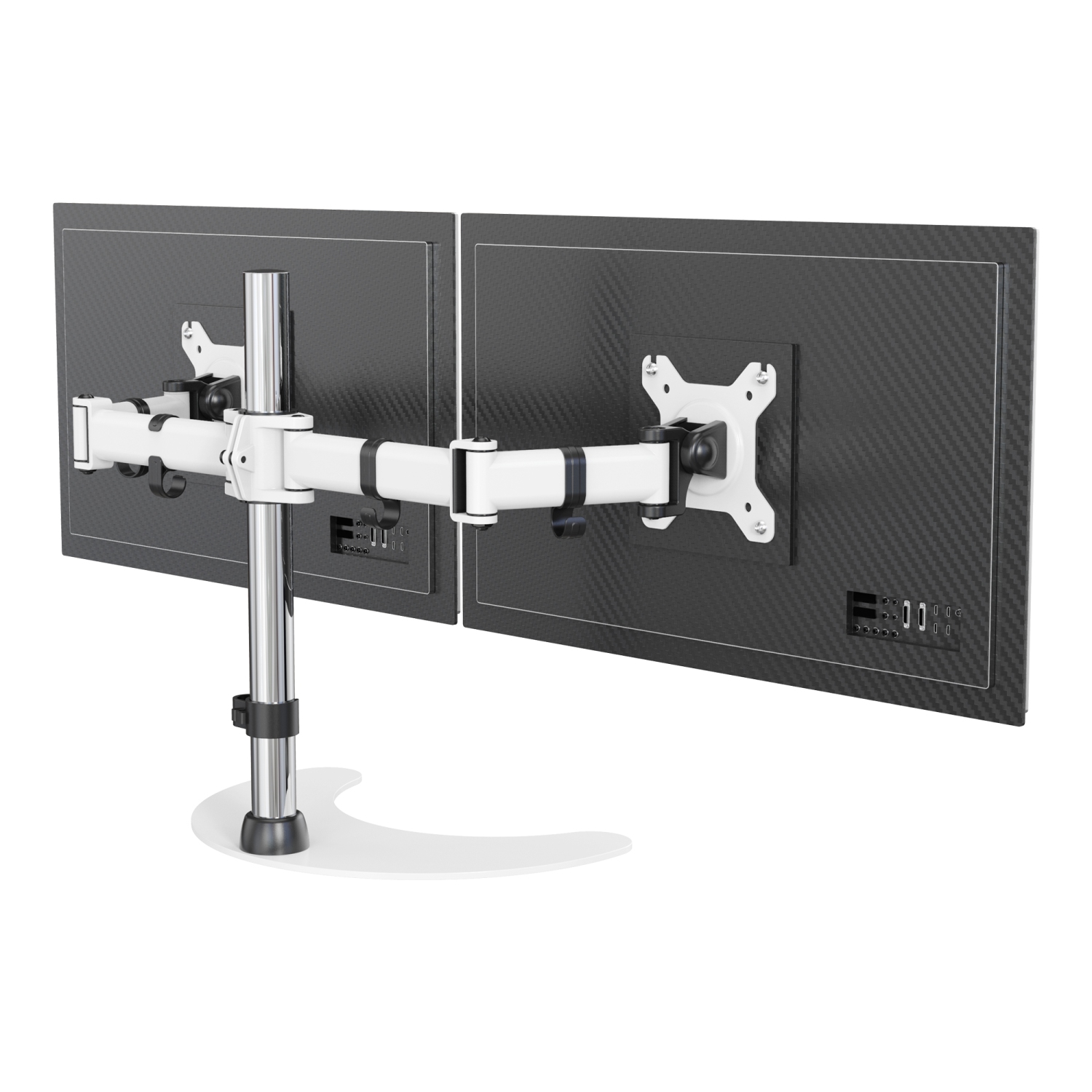 SHOPPINGALL Dual LCD LED Monitor Mount Stand with 2 Adjustable Arms for 13"-32" Monitors with 3 Mounting Options in The Box - SA-D29S-WHITE