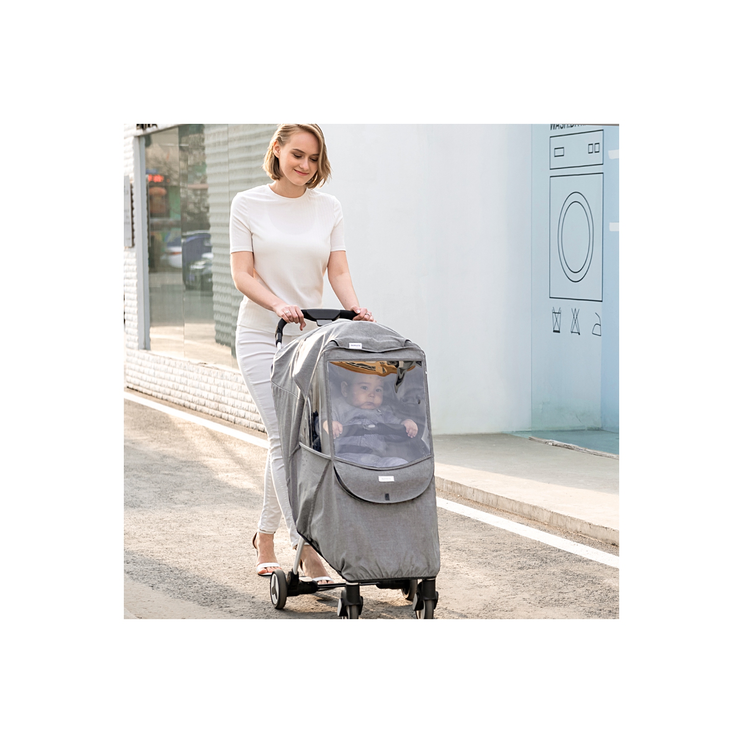 Sunveno Universal Stroller Rain Cover, Grey