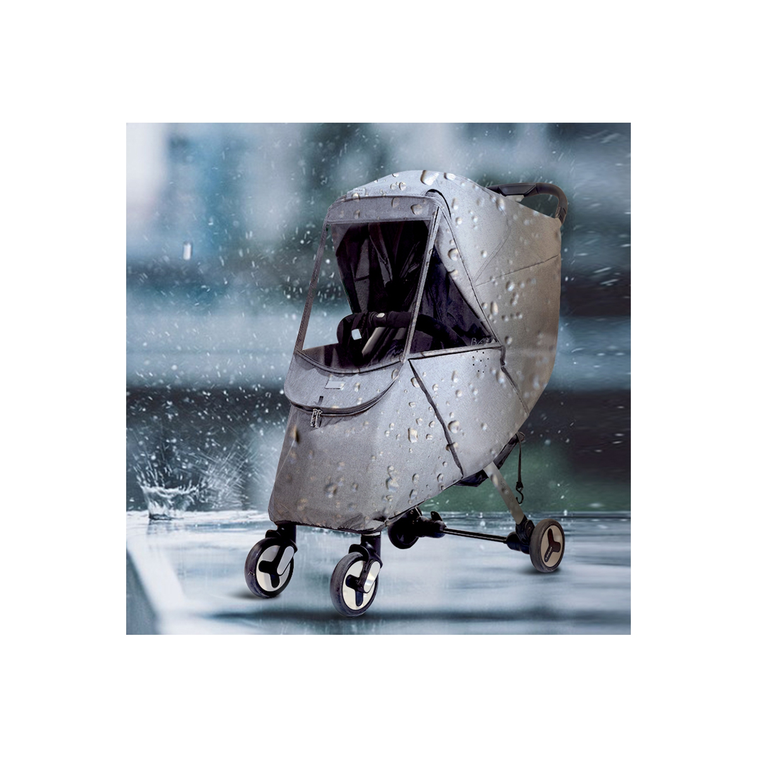 Sunveno Universal Stroller Rain Cover, Grey