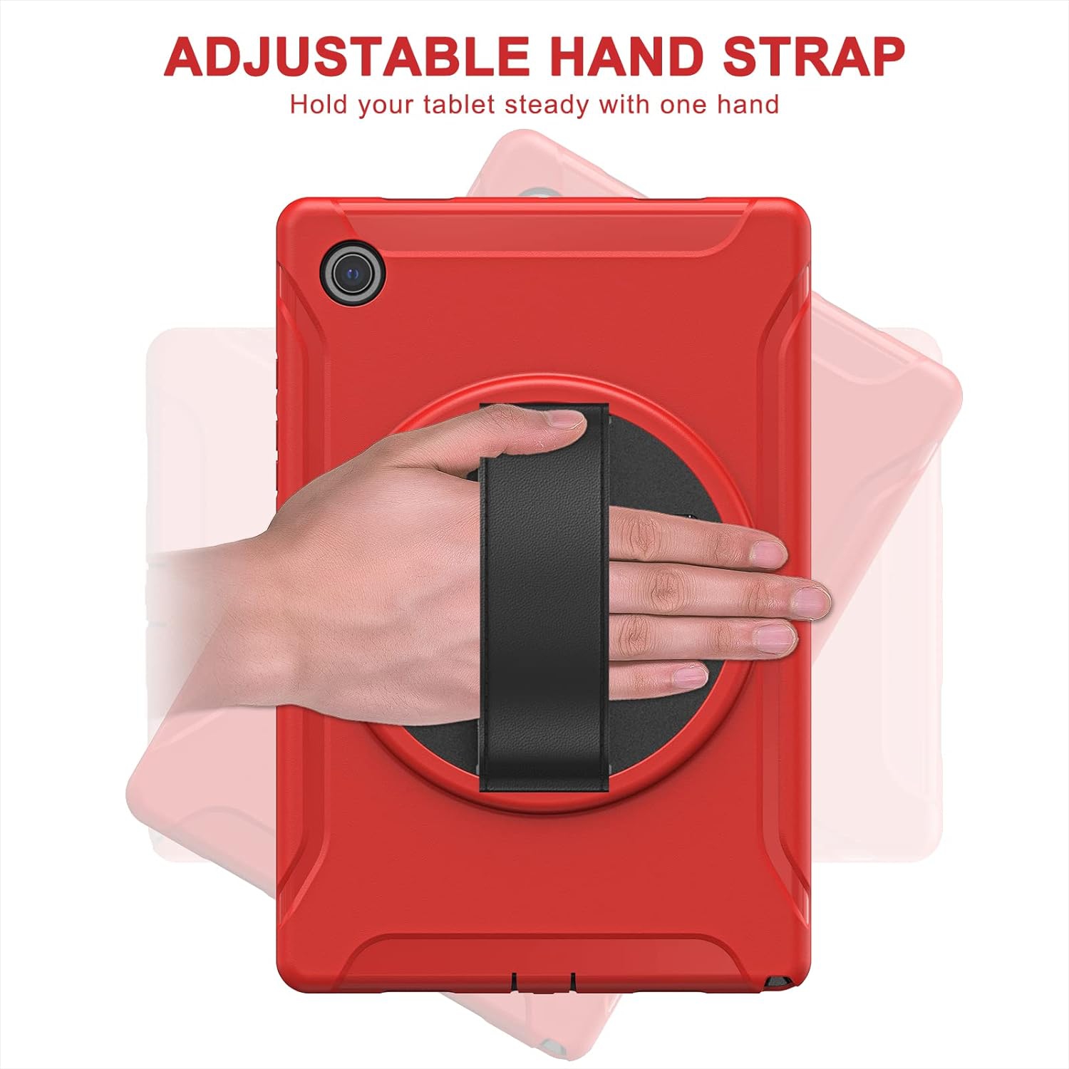 [CS] Shockproof Heavy Duty Rugged Kickstand Case with Hand Strap for Samsung Tablet Tab A8 10.5", SM-X200 SM-X205