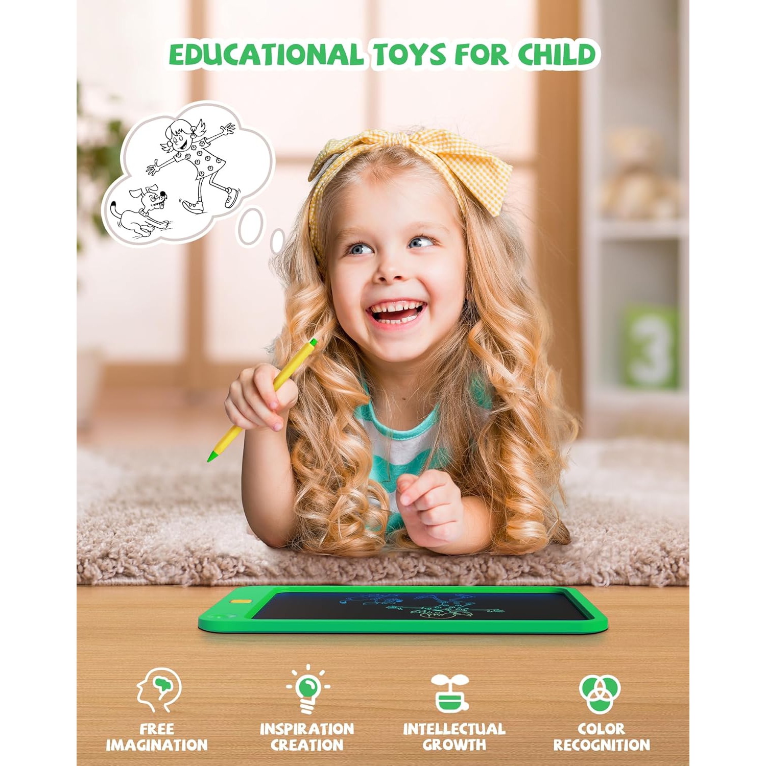 LCD Writing Tablet 10 inch - Toddler Toys for 3-12 Years Old, Drawing Pad for Kids, Boys, Girls - Doodle Board - Perfect Stocking Stuffer, Christmas