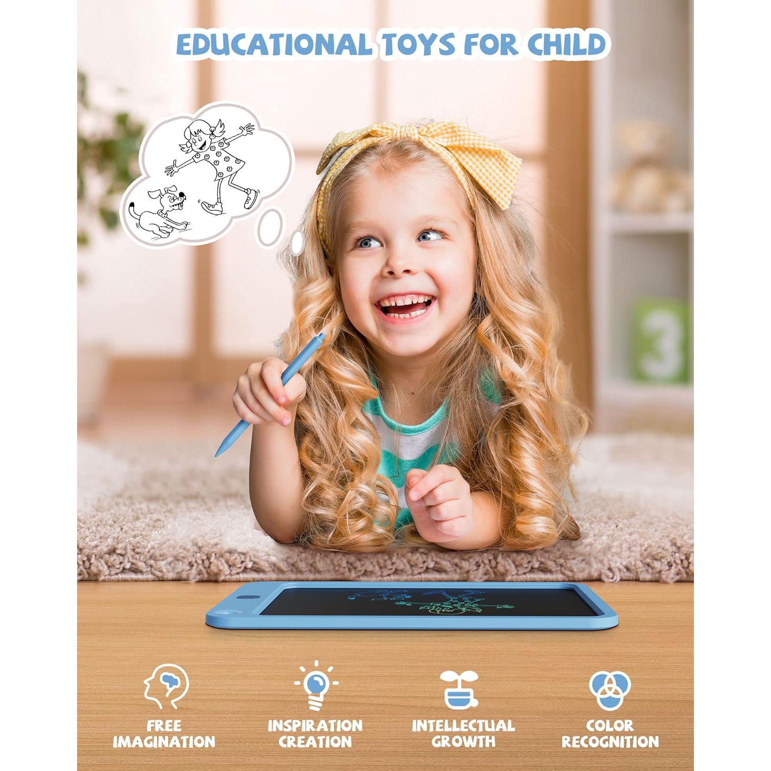 LCD Writing Tablet 10 inch - Toddler Toys for 3-12 Years Old, Drawing Pad for Kids, Boys, Girls - Doodle Board - Perfect Stocking Stuffer, Christmas