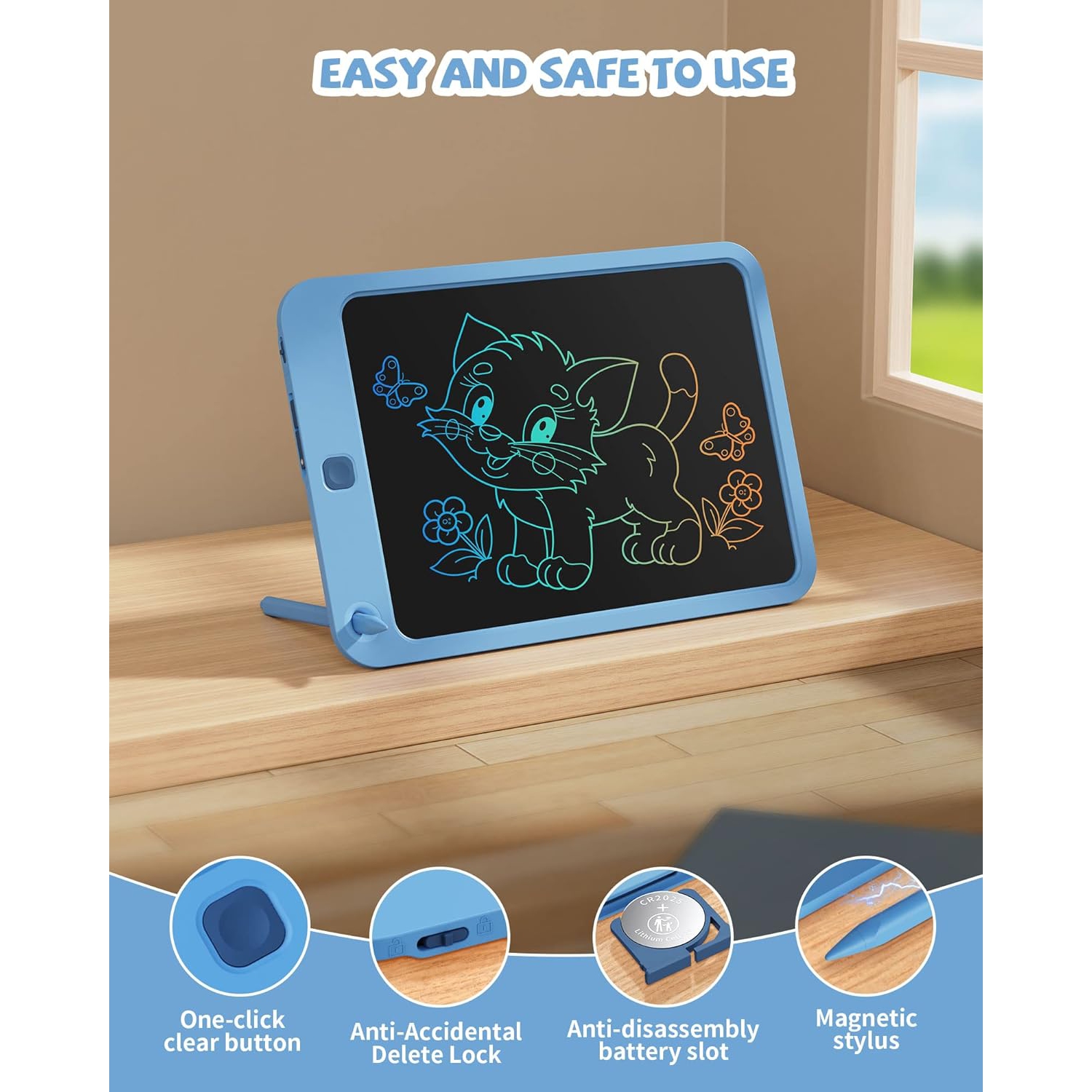 LCD Writing Tablet 10 inch - Toddler Toys for 3-12 Years Old, Drawing Pad for Kids, Boys, Girls - Doodle Board - Perfect Stocking Stuffer, Christmas