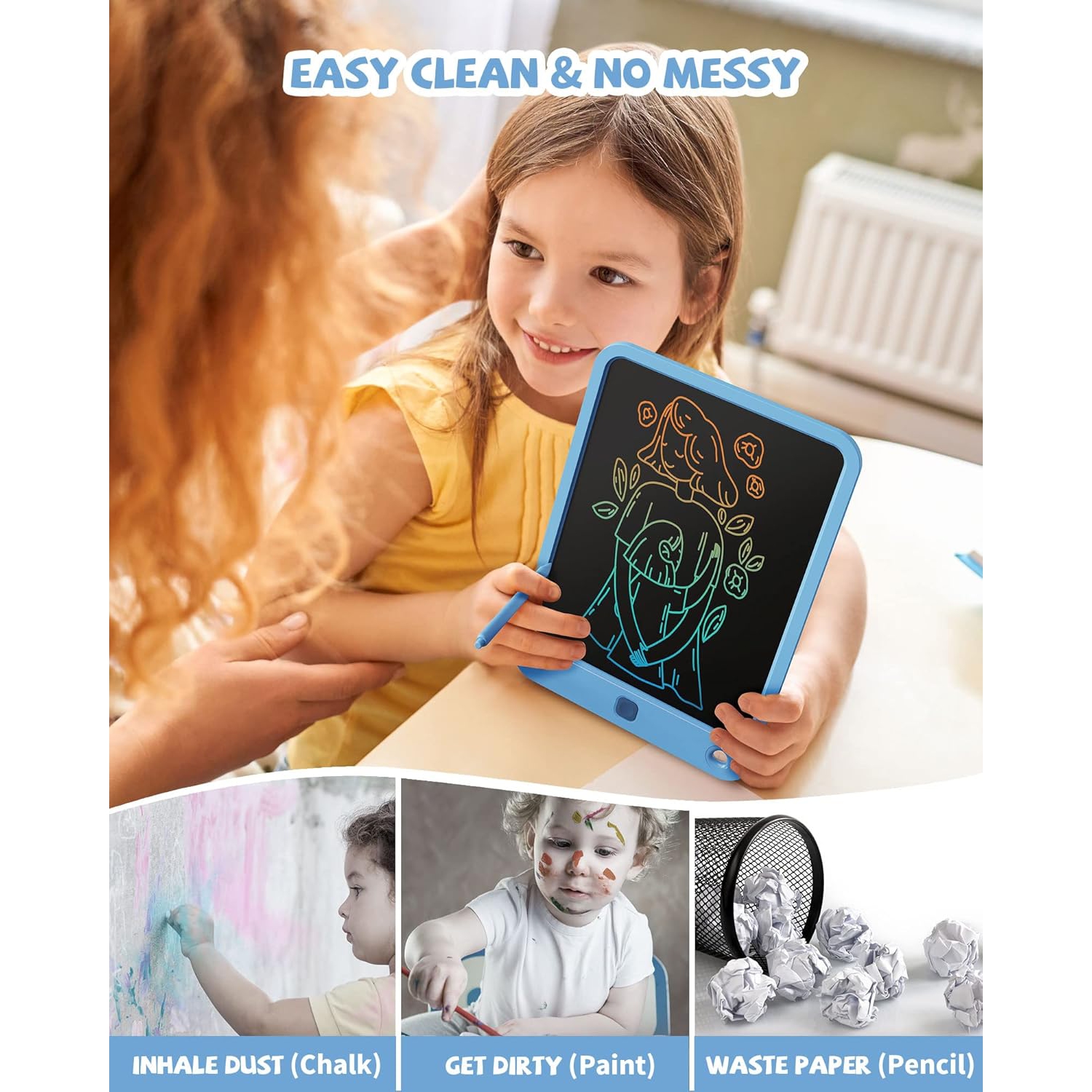 LCD Writing Tablet 10 inch - Toddler Toys for 3-12 Years Old, Drawing Pad for Kids, Boys, Girls - Doodle Board - Perfect Stocking Stuffer, Christmas