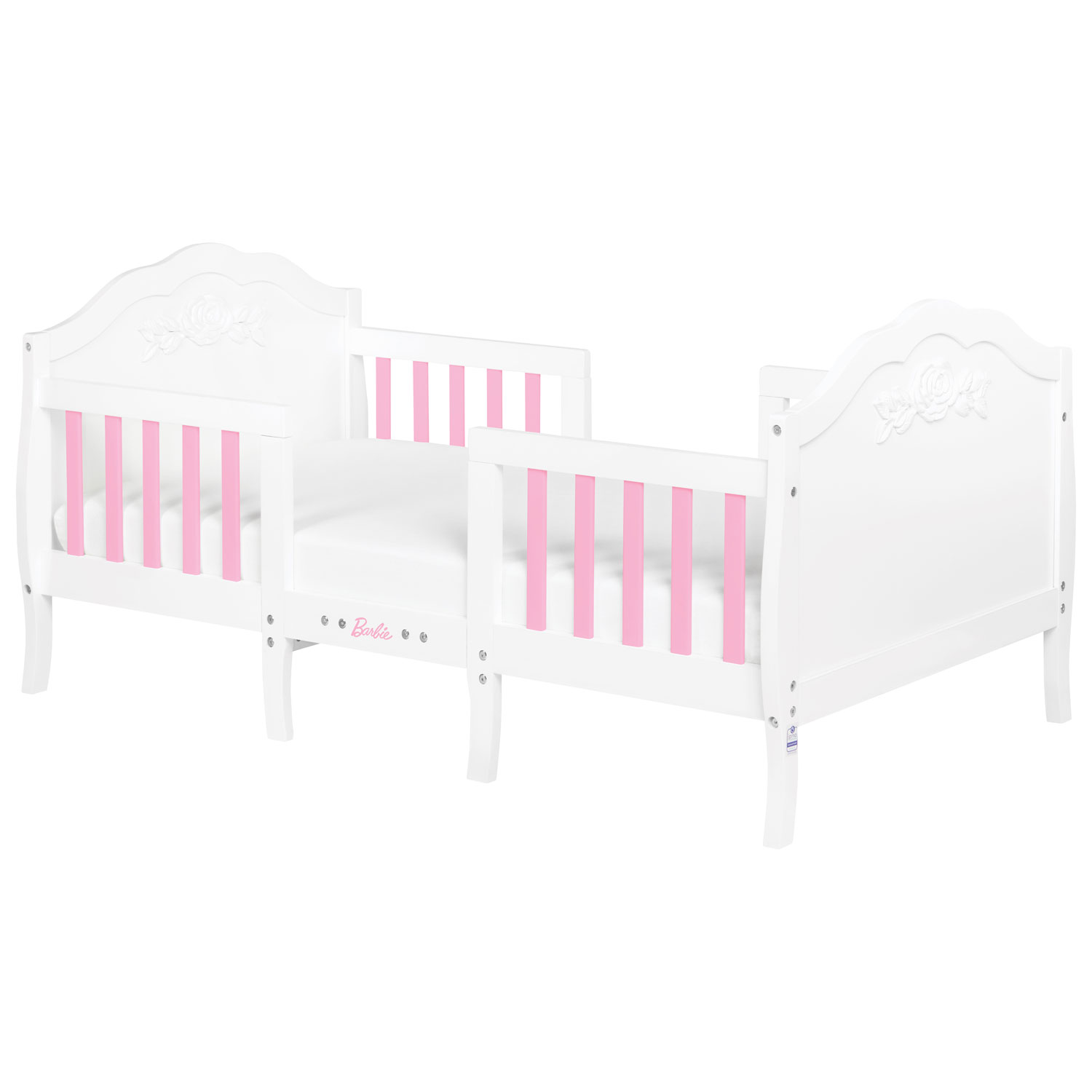 Dream on Me Barbie 3-in-1 Kids Bed - Toddler - White/Pink