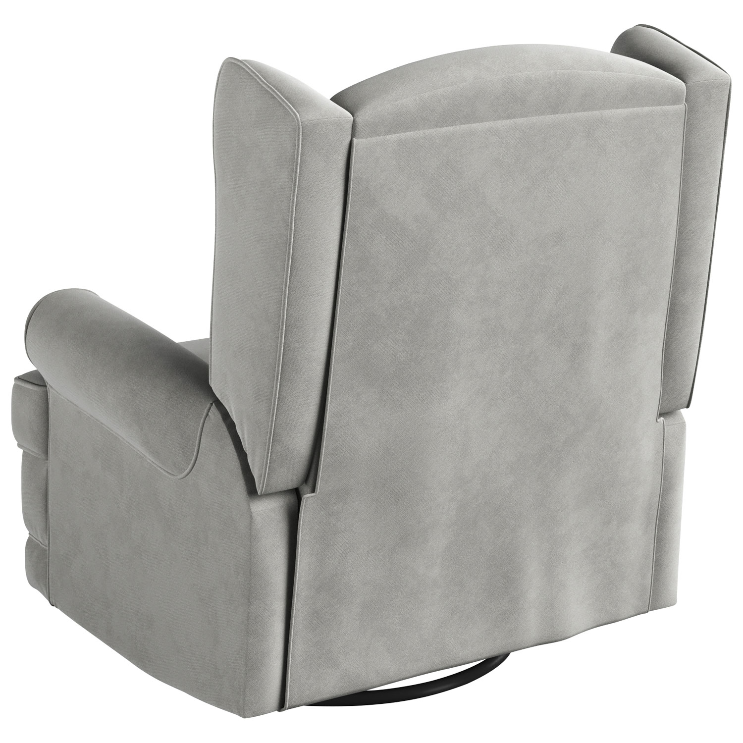 Storkcraft Serenity Wingback Upholstered Reclining Glider with USB Charging Port - Steel