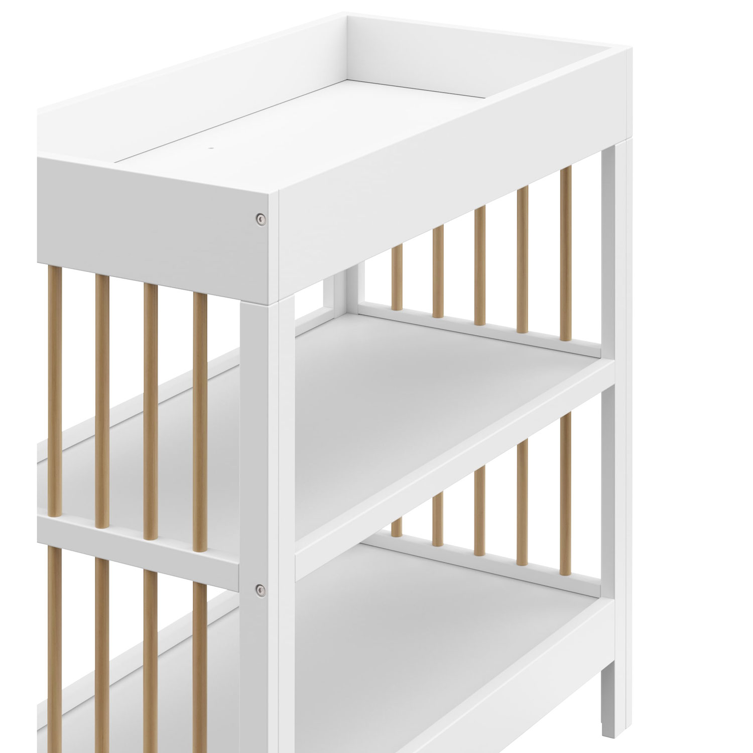 Graco Teddi 2-Shelf Changing Table with Changing Pad - White/Driftwood