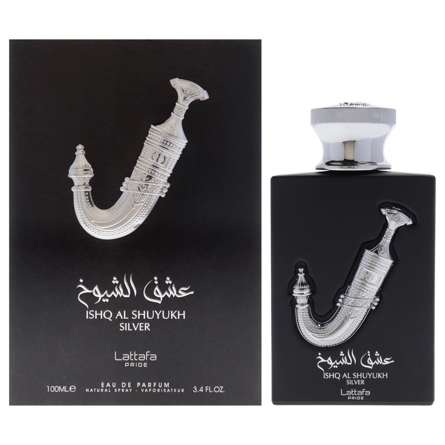 Ishq Al Shuyukh Silver by Lattafa for Unisex - 3.4 oz EDP Spray