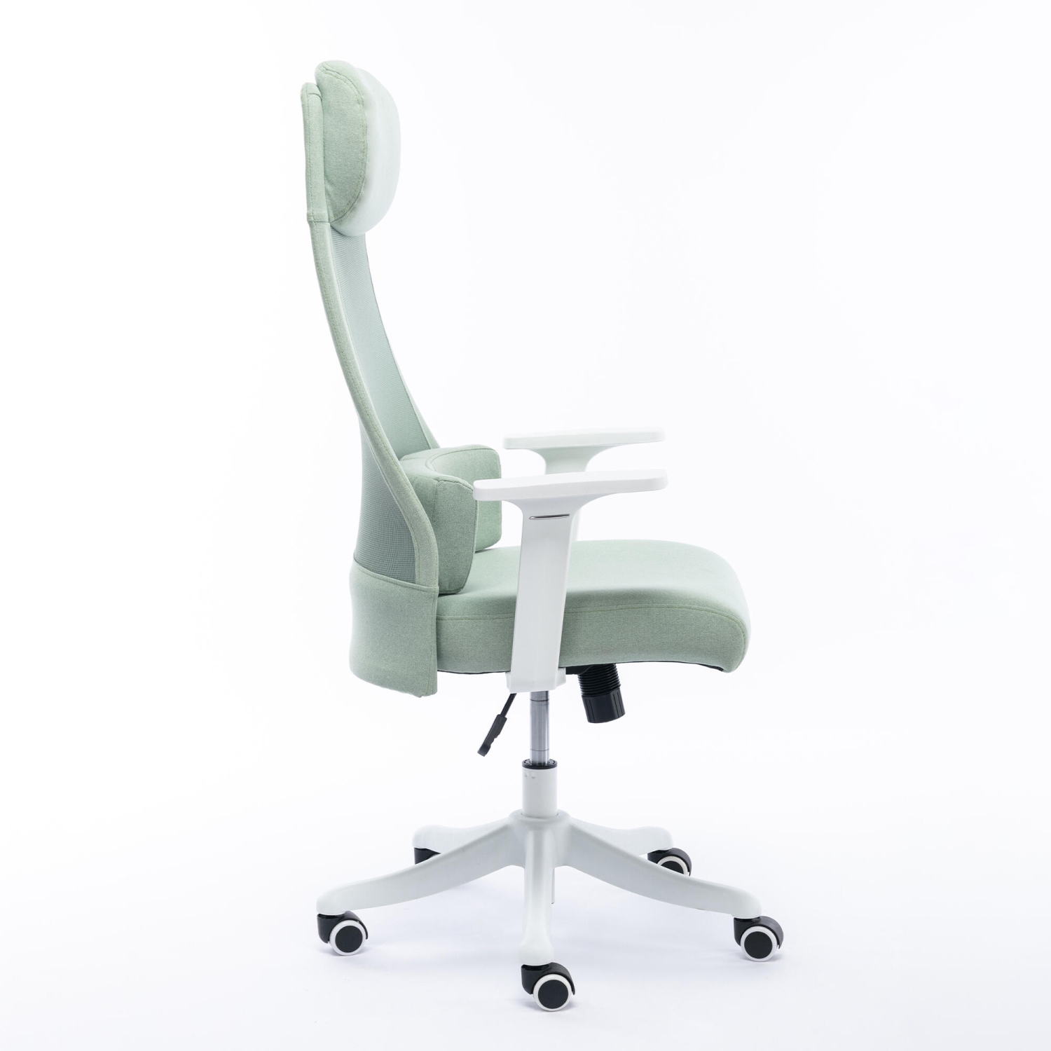Chaise de bureau ergonomique avec appuie-tête réglable et coussin de taille mobile, chaise de bureau à hauteur réglable pour ordinateur jusqu'à