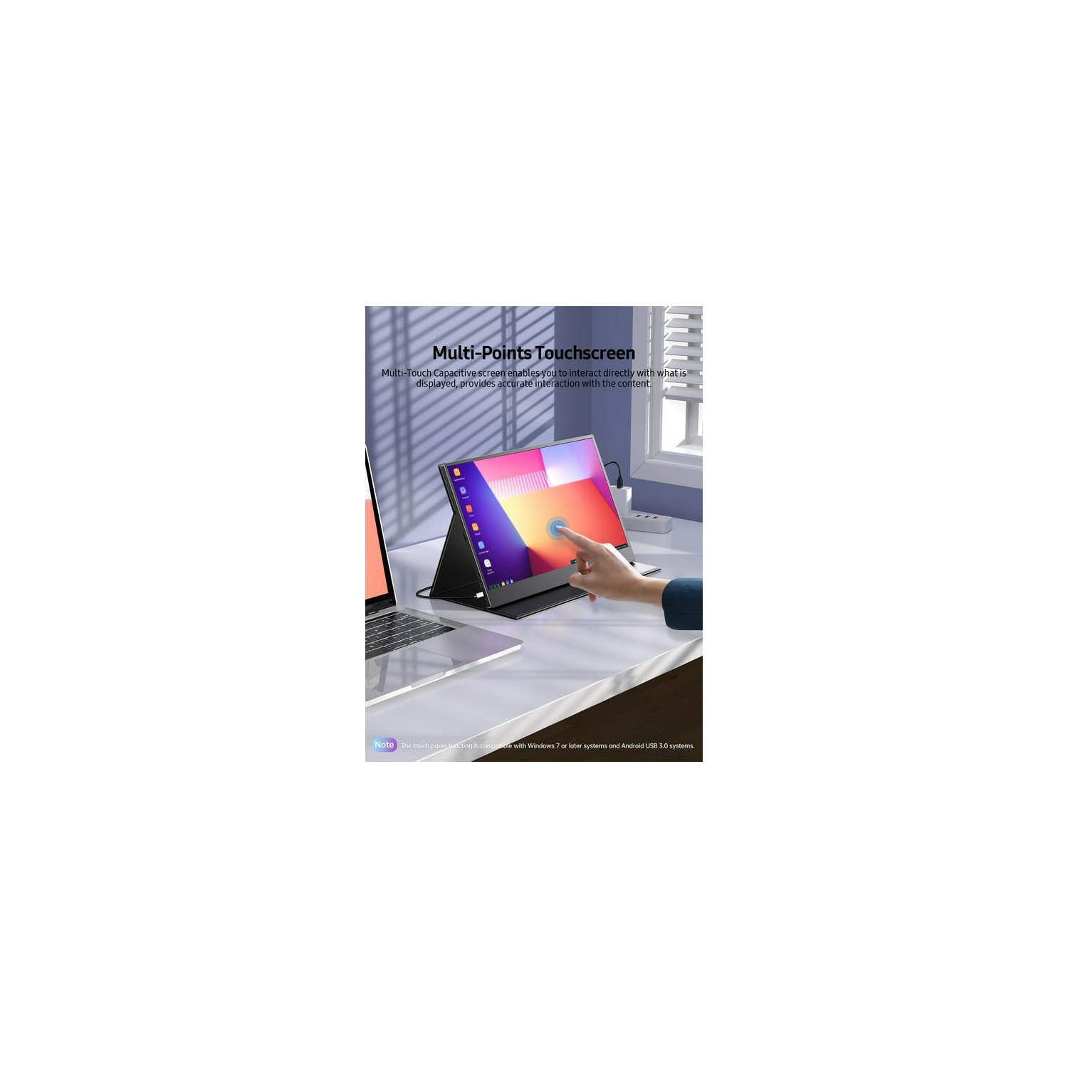 Portable Monitor Touch Screen, UPERFECT 15.6 Inch 1080P FHD IPS HDR Computer Display HDMI USB-C External Laptop Screen, Touchscreen Monitor With