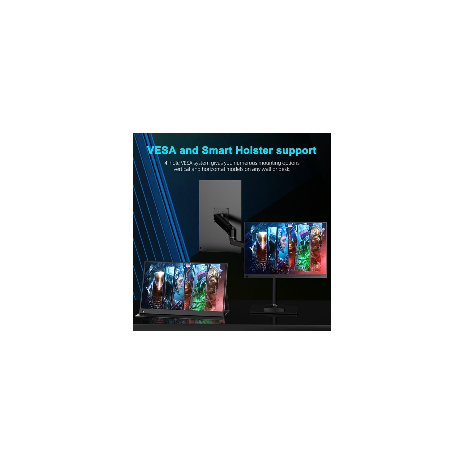 UPERFECT 2560 x 1440 Monitor 17.3 Inch HDR Gaming 144hz IPS Display