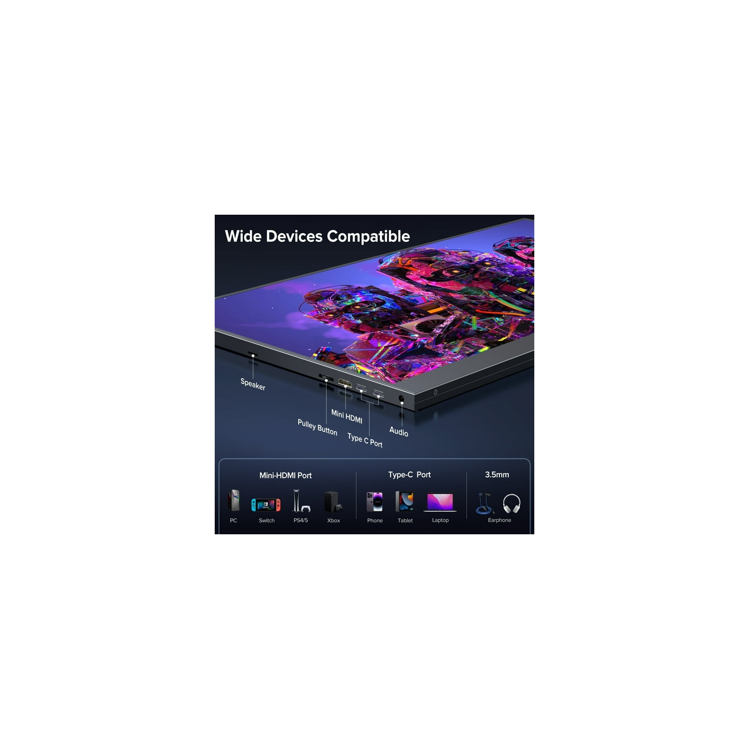 UPERFECT 2560 x 1440 Monitor 17.3 Inch HDR Gaming 144hz IPS Display