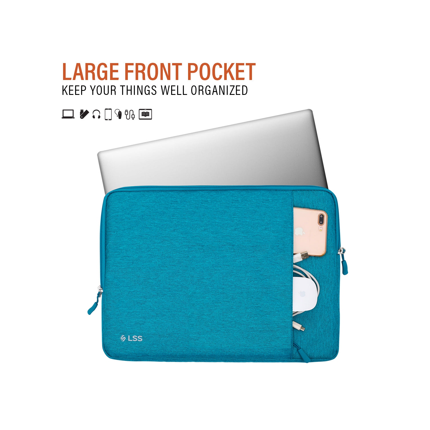 LSS Protective Laptop Sleeve for Men/Women - Stylish & Durable Sleeve Bag for 14"-15.6" Laptops - Cool Laptop Sleeve - Teal