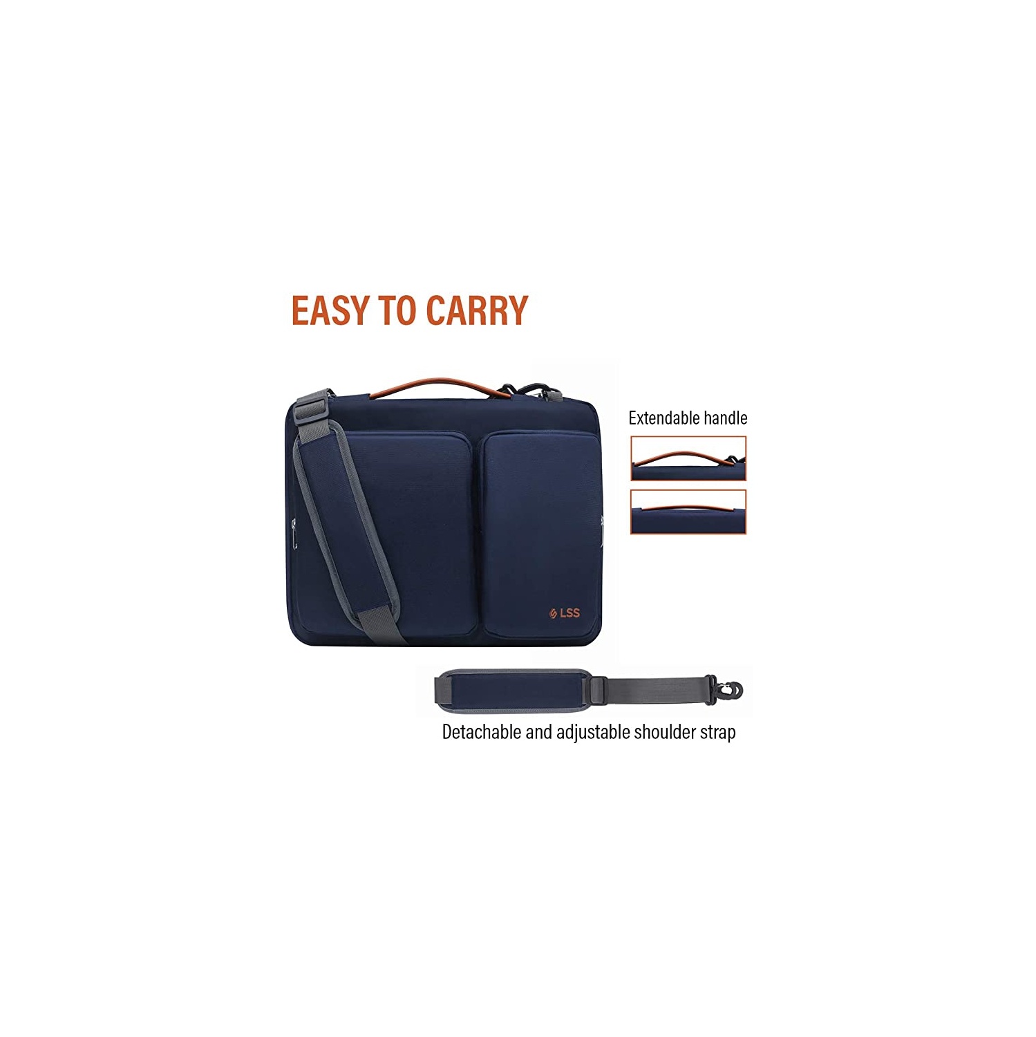 LSS Laptop Bag for Men/Women - Cool, Stylish & Durable Shoulder Sleeve Bag for 14"-15.6" Laptops - Includes Slip Resistant Shoulder Strap - Blue