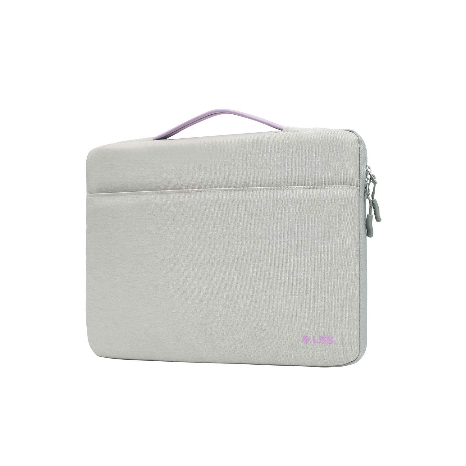 LSS Protective Laptop Sleeve Case with PU Leather Handle for Men/Women - Stylish & Durable Sleeve for 13”-13.5" Laptops, Laptop Sleeve - Light Grey