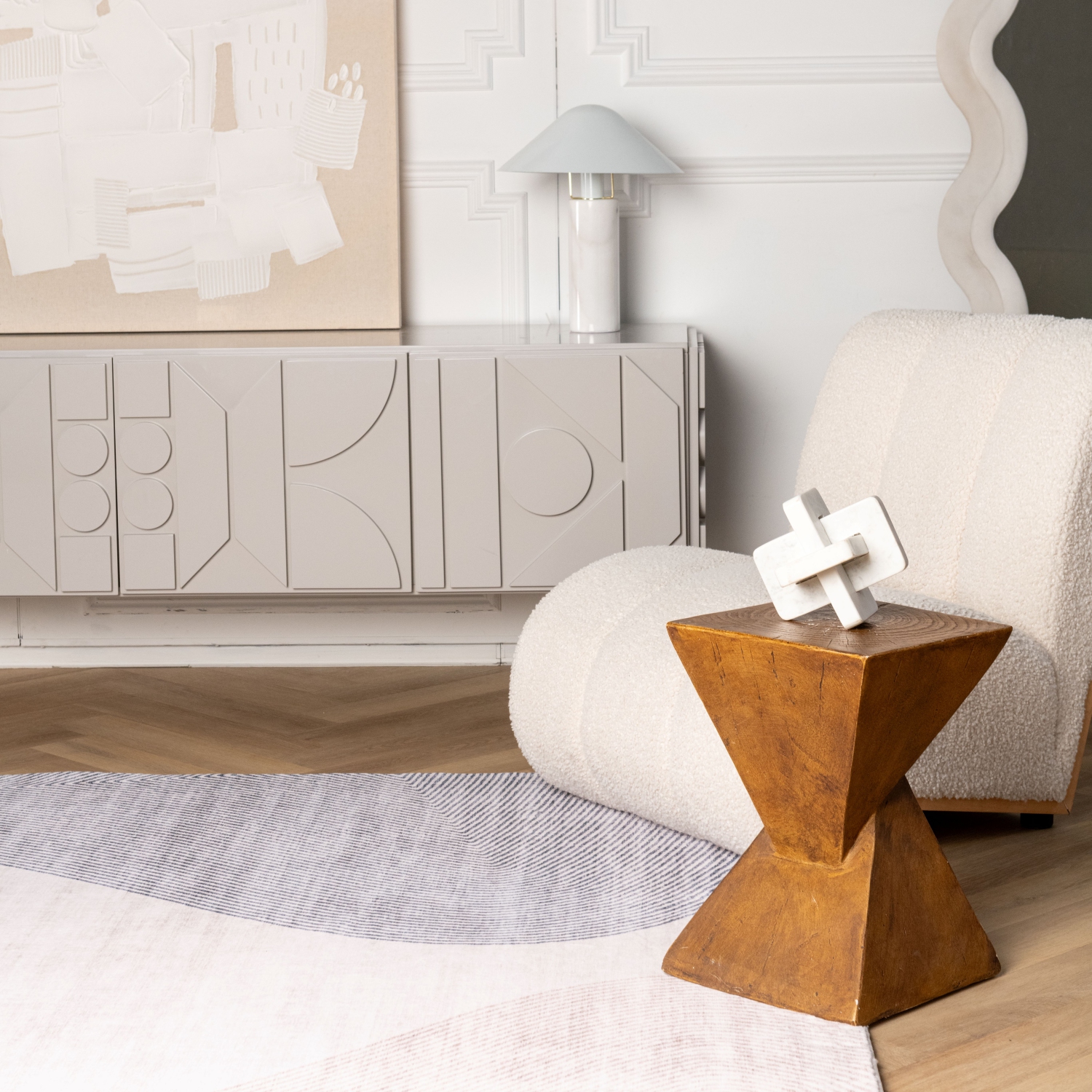 Rug Branch Evara Contemporary Abstract Beige/Brown Area Rug