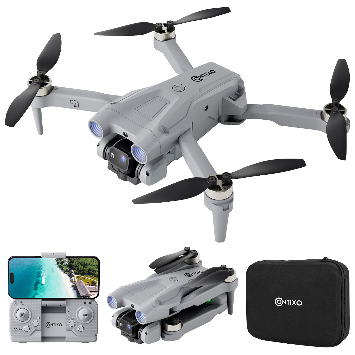 Contixo F21 Quadcopter Drone with Camera & Controller - Grey