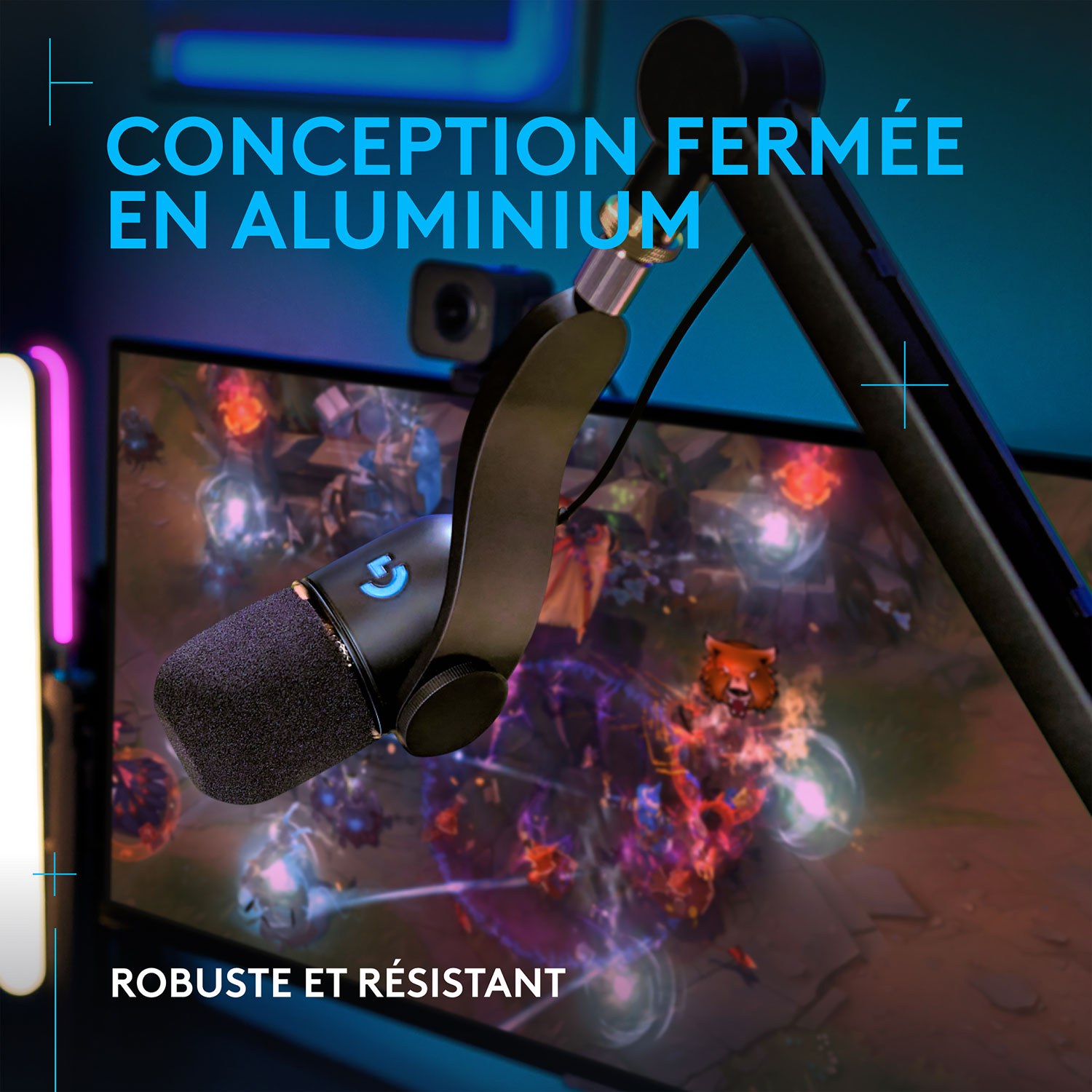 Ensemble avec micro dynamique de jeu supercardidoïde LIGHTSYNC RVB Yeticaster GX et bras de tige pour microphone de Logitech G - Exclusivité de Best