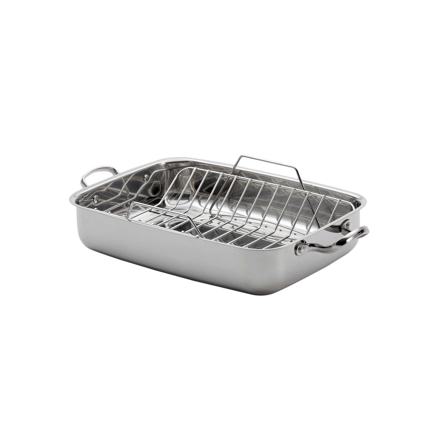 Plat à rôtir Lagostina en acier inoxydable de 18/10 L avec grille,