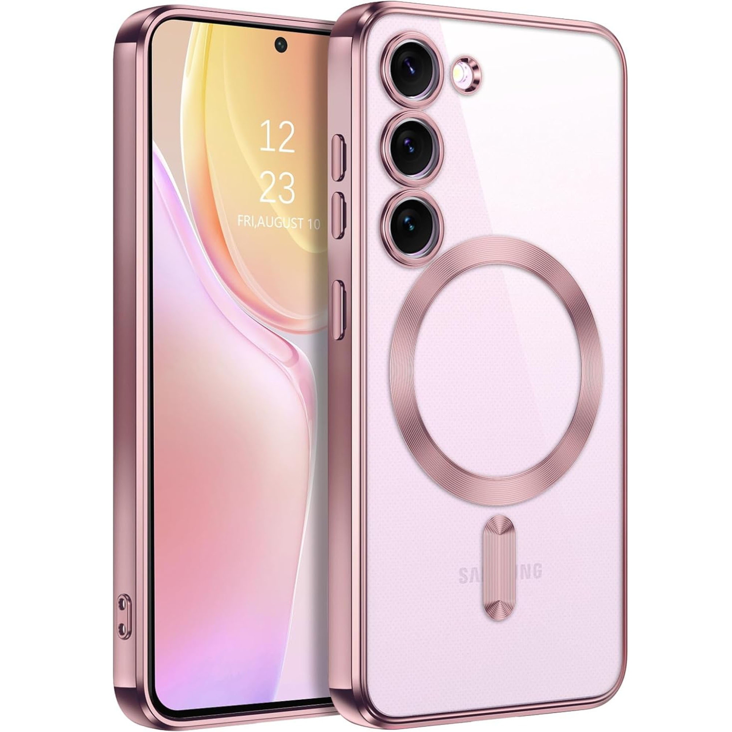 Magnetic Case Designed for Samsung Galaxy S23 5G - Compatible with MagSafe Charging & Accessories - Rose Gold