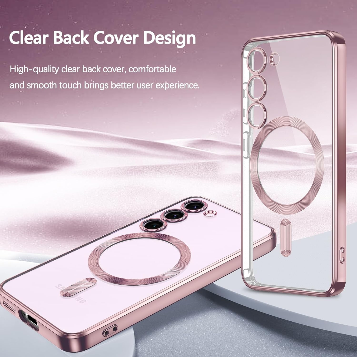 Magnetic Case Designed for Samsung Galaxy S23 Plus - Compatible with MagSafe Charging & Accessories - Rose Gold