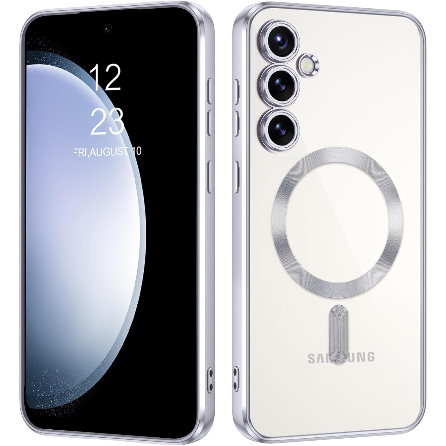 Magnetic Case Designed for Samsung Galaxy S23 Plus - Compatible with MagSafe Charging & Accessories - Silver