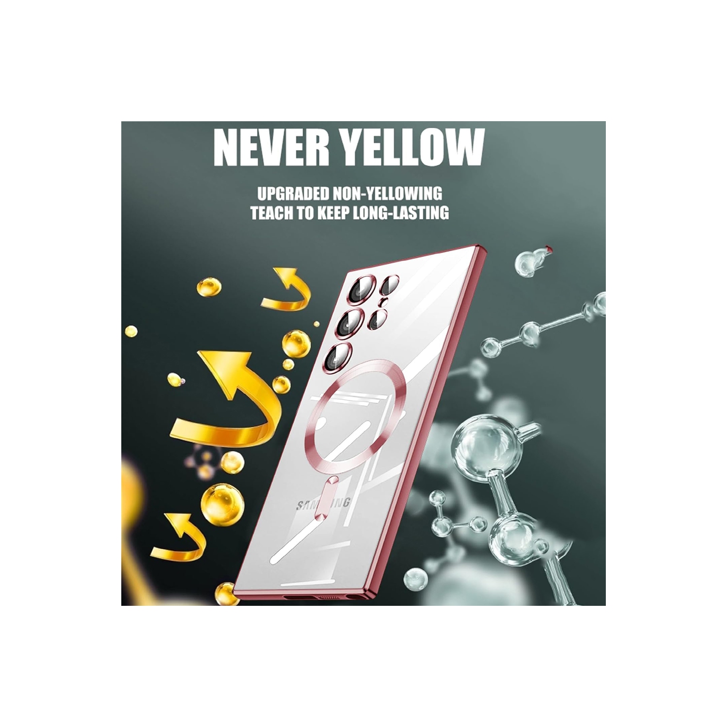 Magnetic Case Designed for Samsung Galaxy S23 Ultra - Compatible with MagSafe Charging & Accessories - Rose Gold