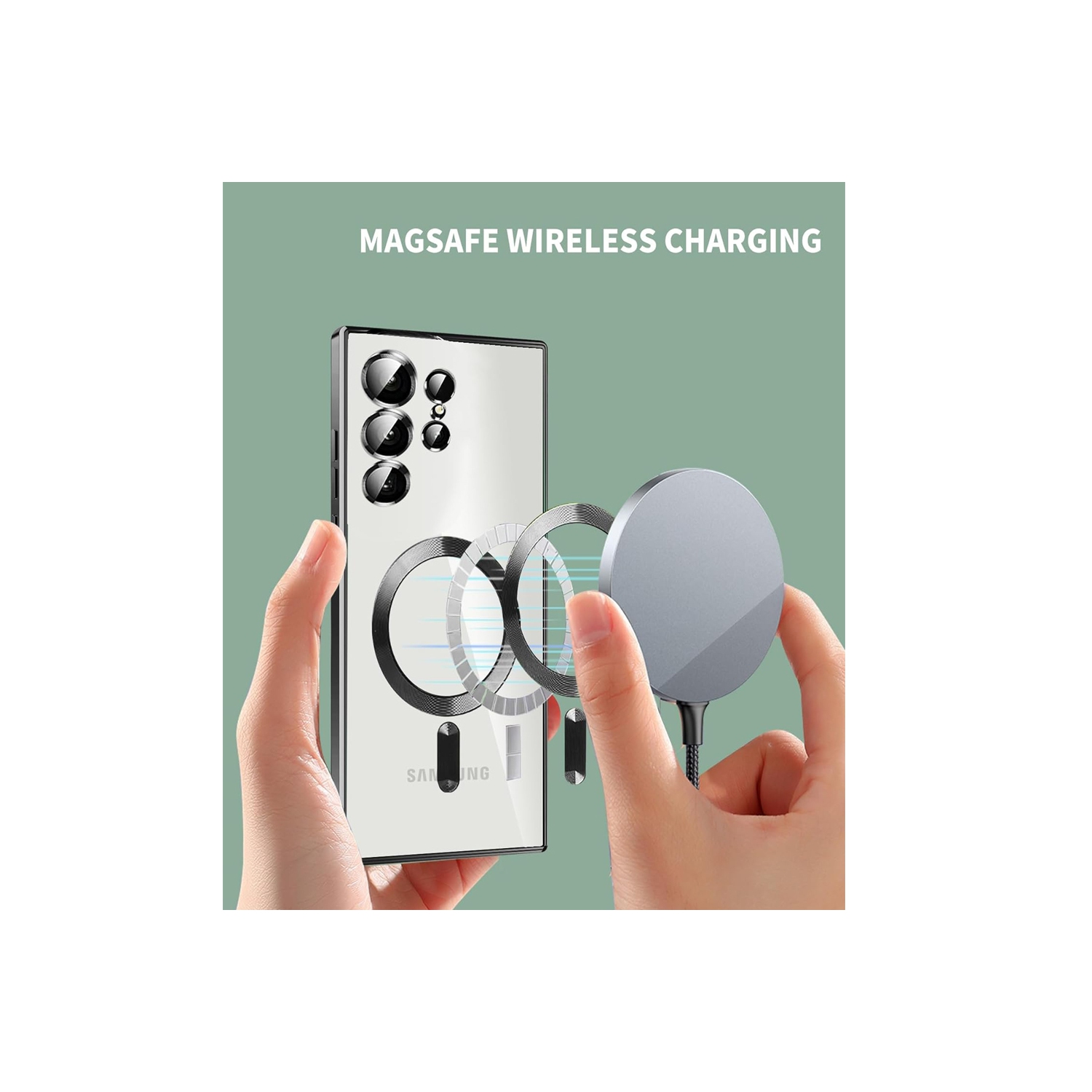 Magnetic Case Designed for Samsung Galaxy S23 Ultra - Compatible with MagSafe Charging & Accessories - Rose Gold