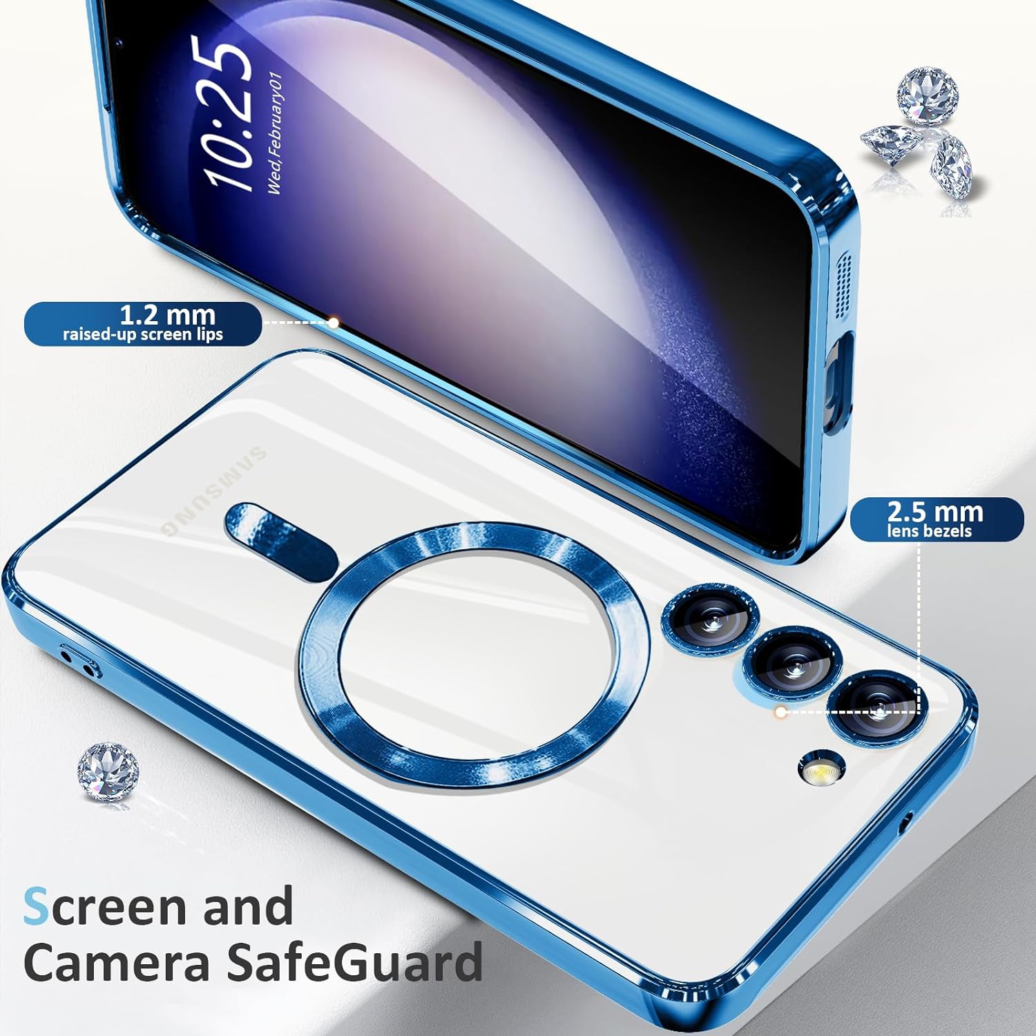 Magnetic Case Designed for Samsung Galaxy S23 Ultra - Compatible with MagSafe Charging & Accessories - Blue
