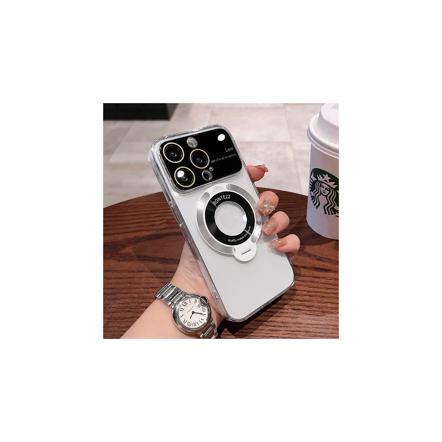 Étui de téléphone SuperShield pour iPhone 15 plus Coridbrief Grand étui de téléphone fenêtre étiquette de fuite Support magnétique, Bontezz pour étui